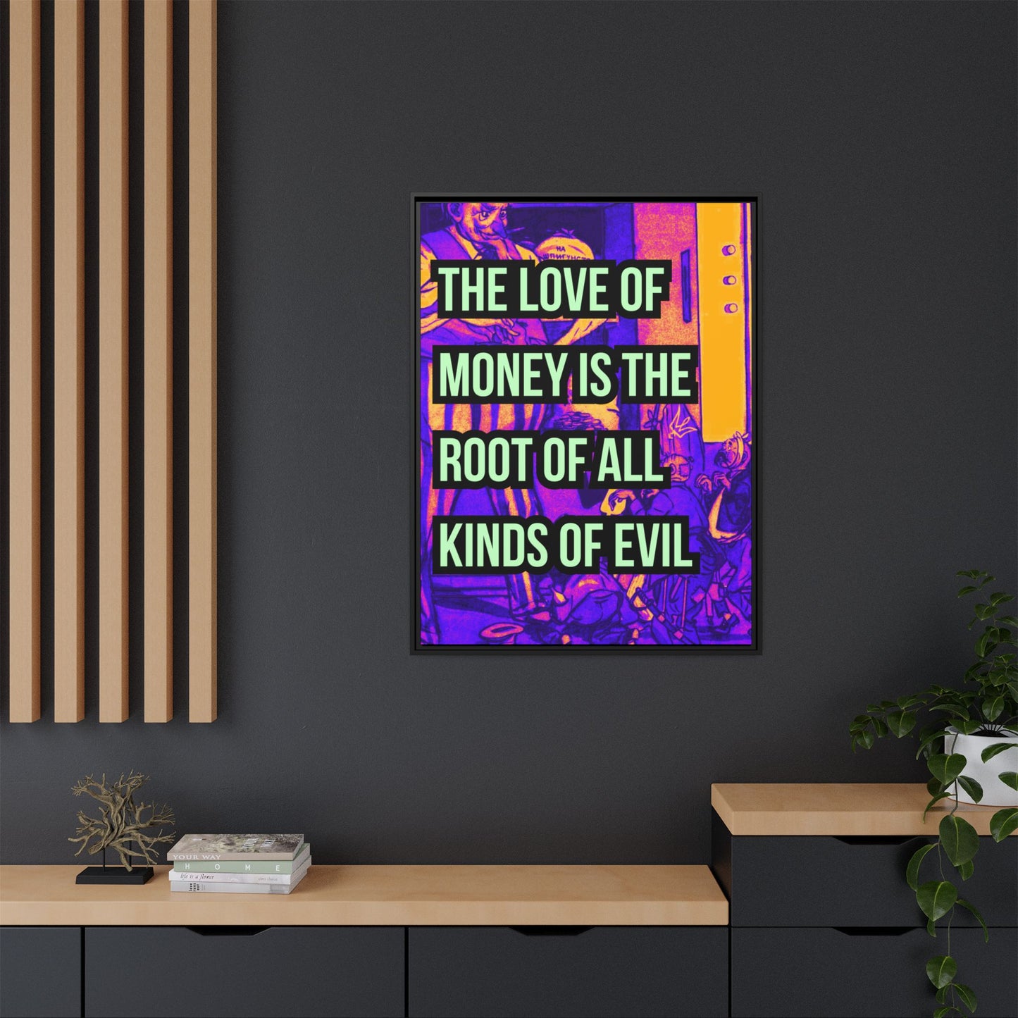 Love of Money Matte Canvas, Framed (Multi-color)