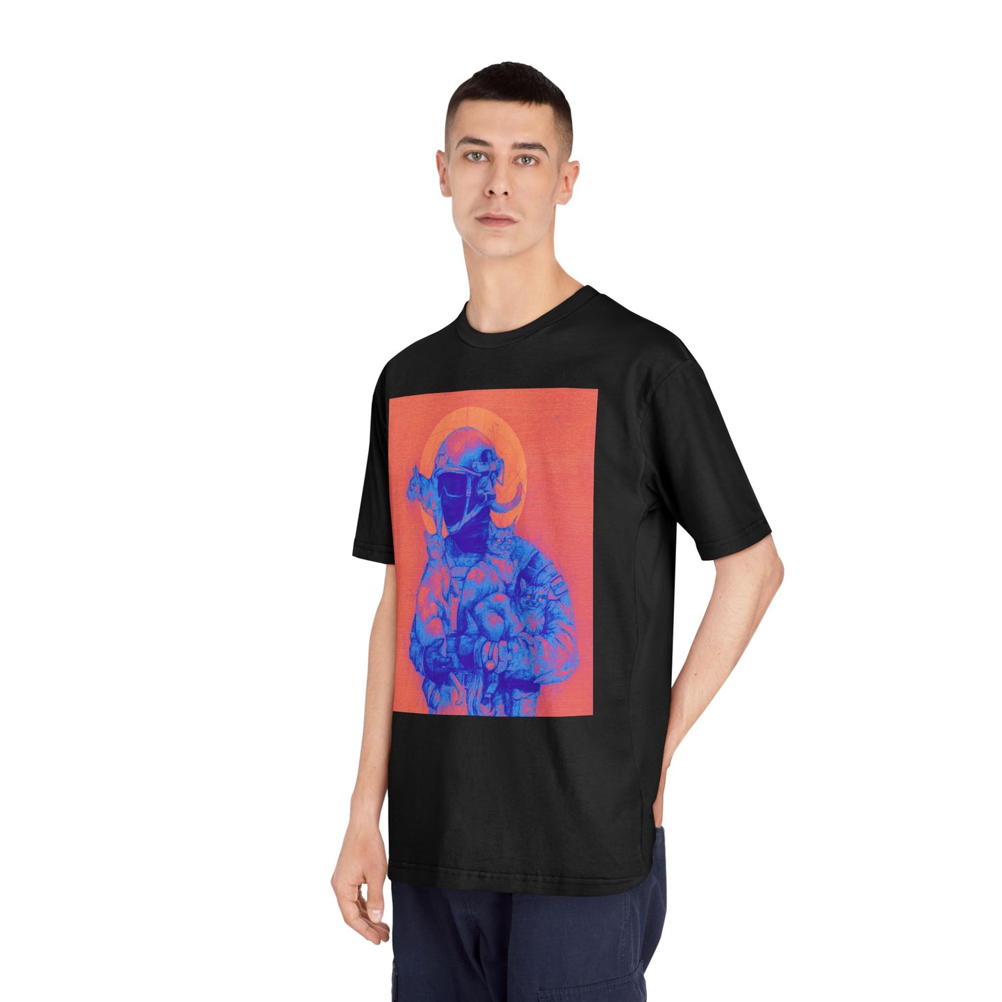 Neon Cat Unisex Classic Crewneck T-Shirt