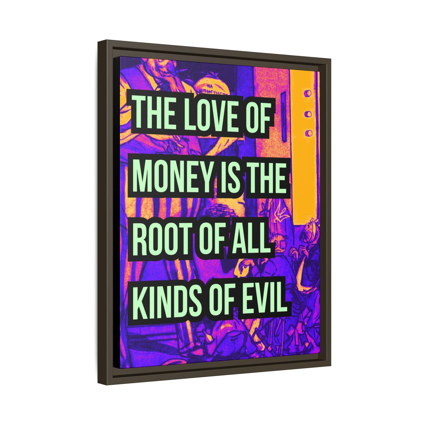Love of Money Matte Canvas, Framed (Multi-color)