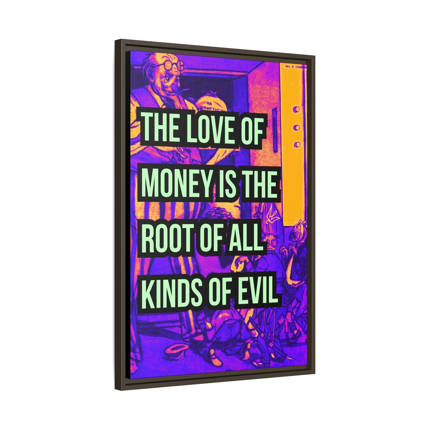 Love of Money Matte Canvas, Framed (Multi-color)