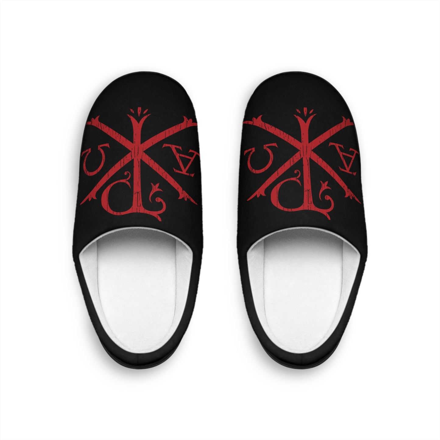 Men's Cozy Indoor Slippers - Stylish Black Slippers with Red Design, House Shoes, Gift for Him, Relaxation Footwear, Home Comfort