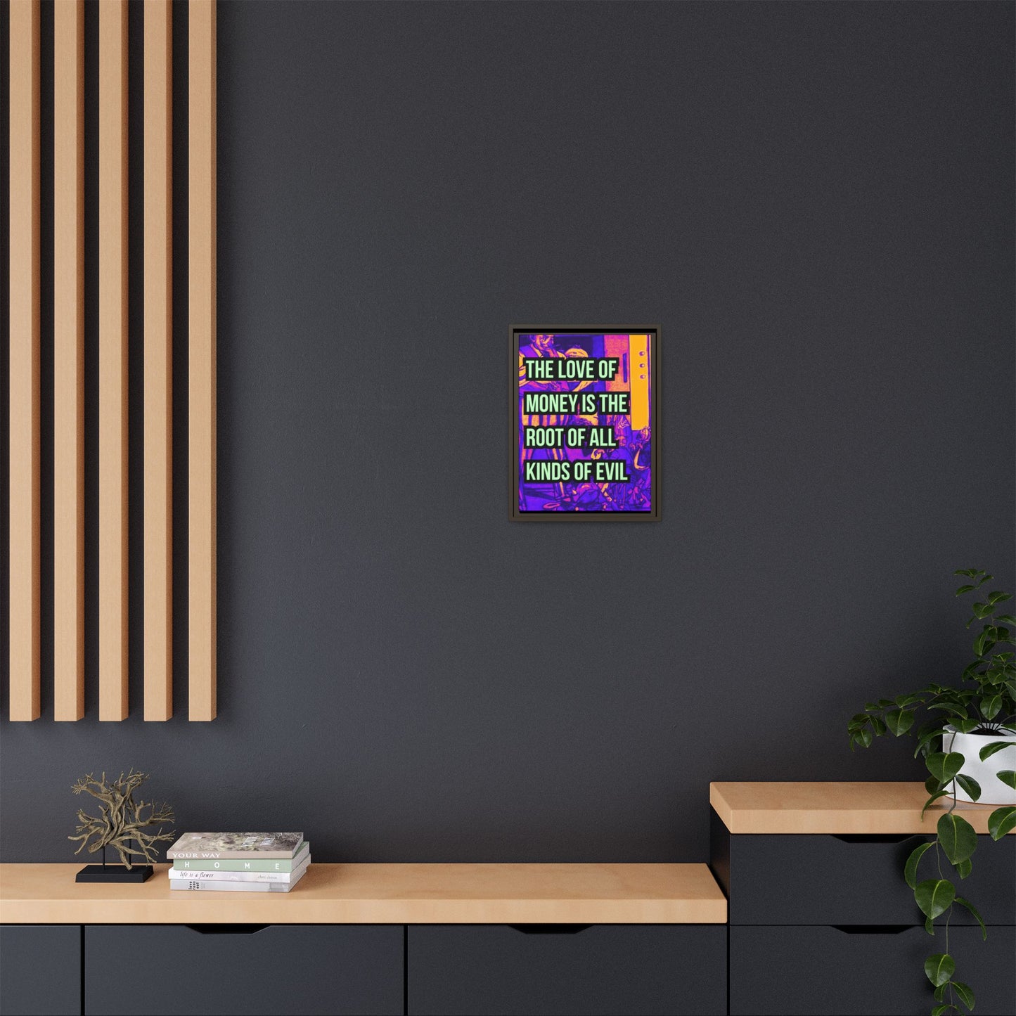 Love of Money Matte Canvas, Framed (Multi-color)