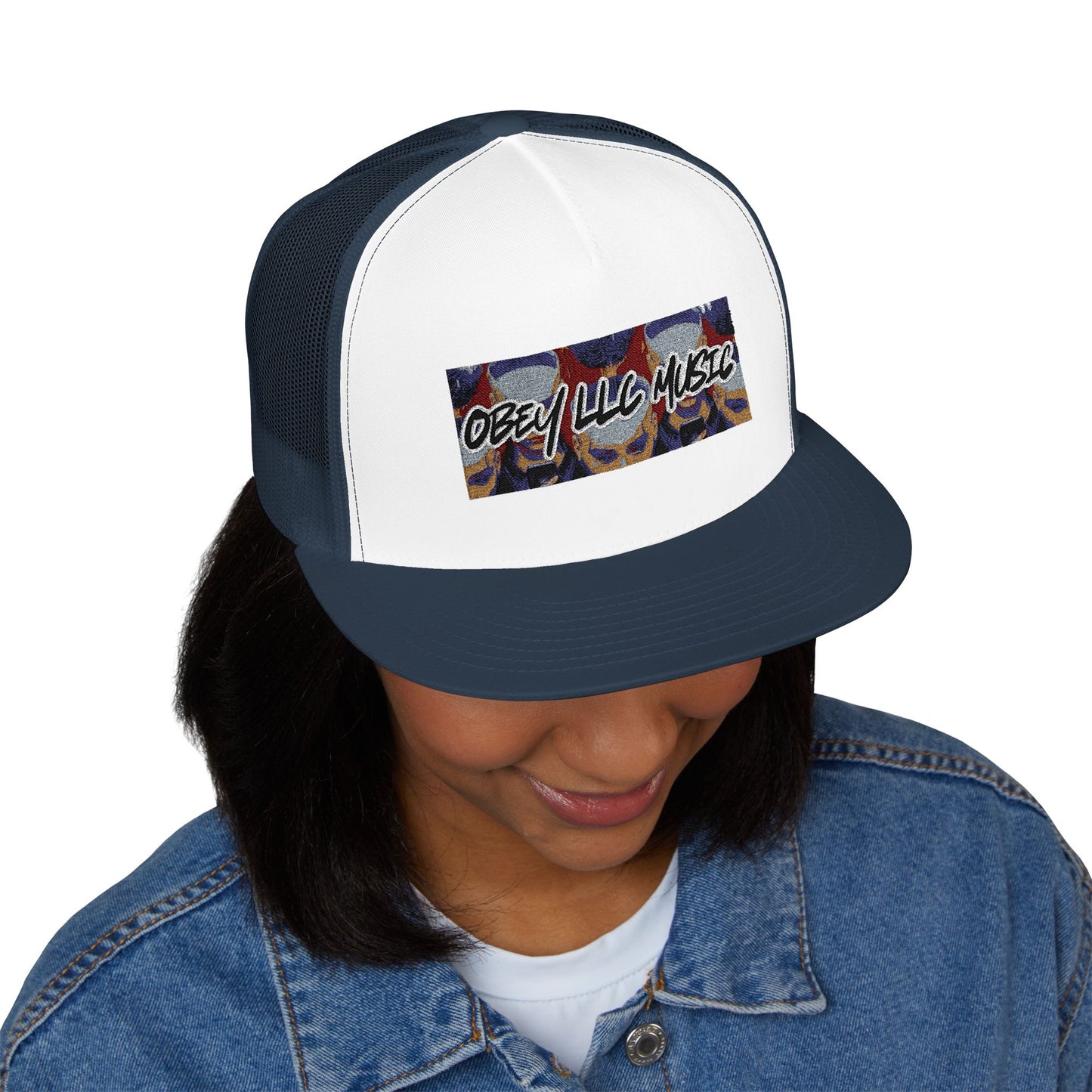 Obey LLC Music 5 Panel Trucker Cap (Embroidery)