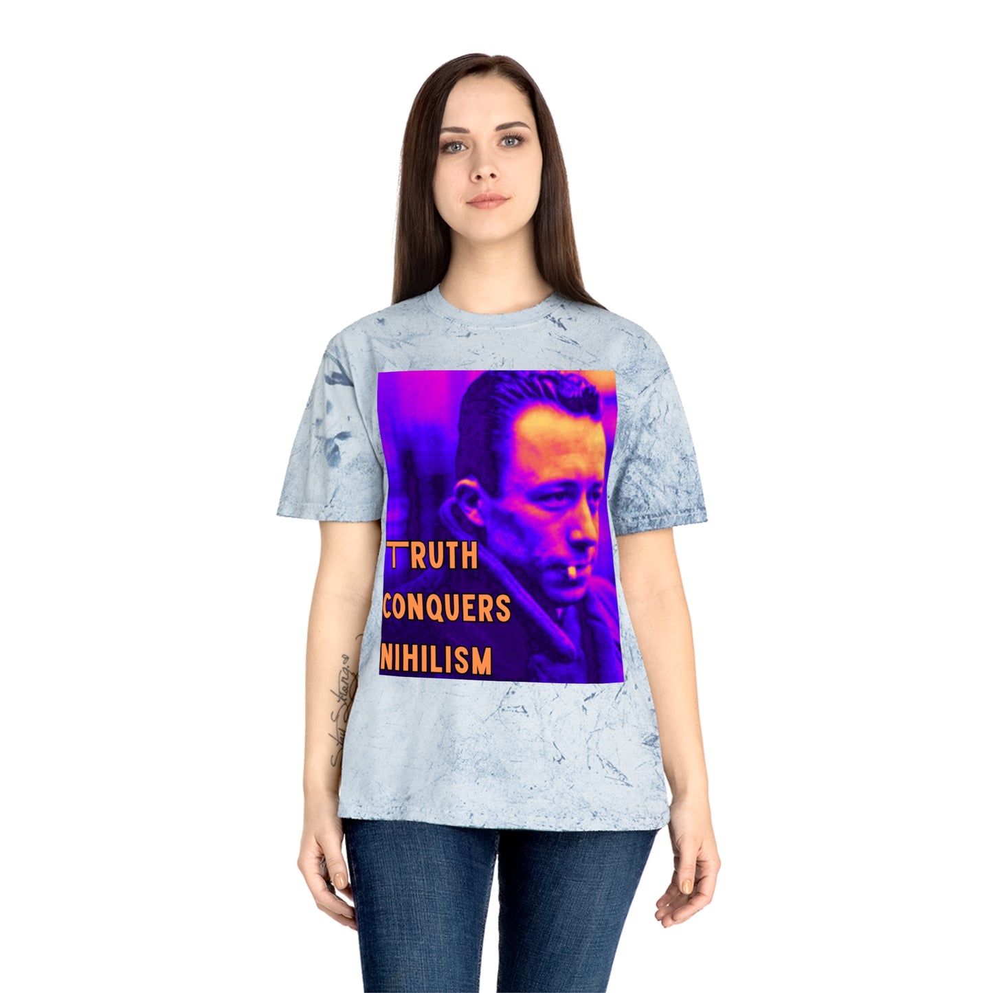 Unisex Color Blast T-Shirt - 'Truth Conquers Nihilism', Vintage Graphic Tee, Statement T-Shirt, Unique Gift, Artistic Wear