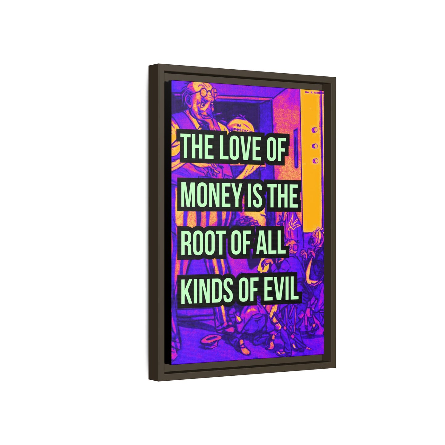 Love of Money Matte Canvas, Framed (Multi-color)