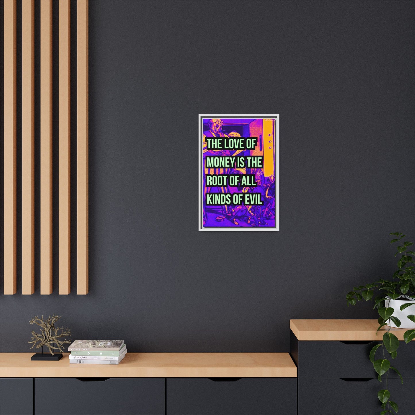 Love of Money Matte Canvas, Framed (Multi-color)