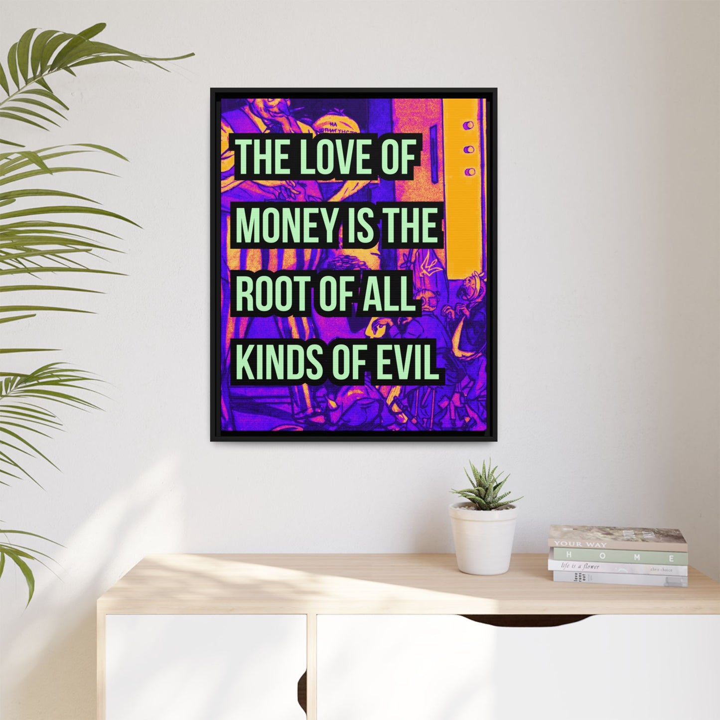 Love of Money Matte Canvas, Framed (Multi-color)