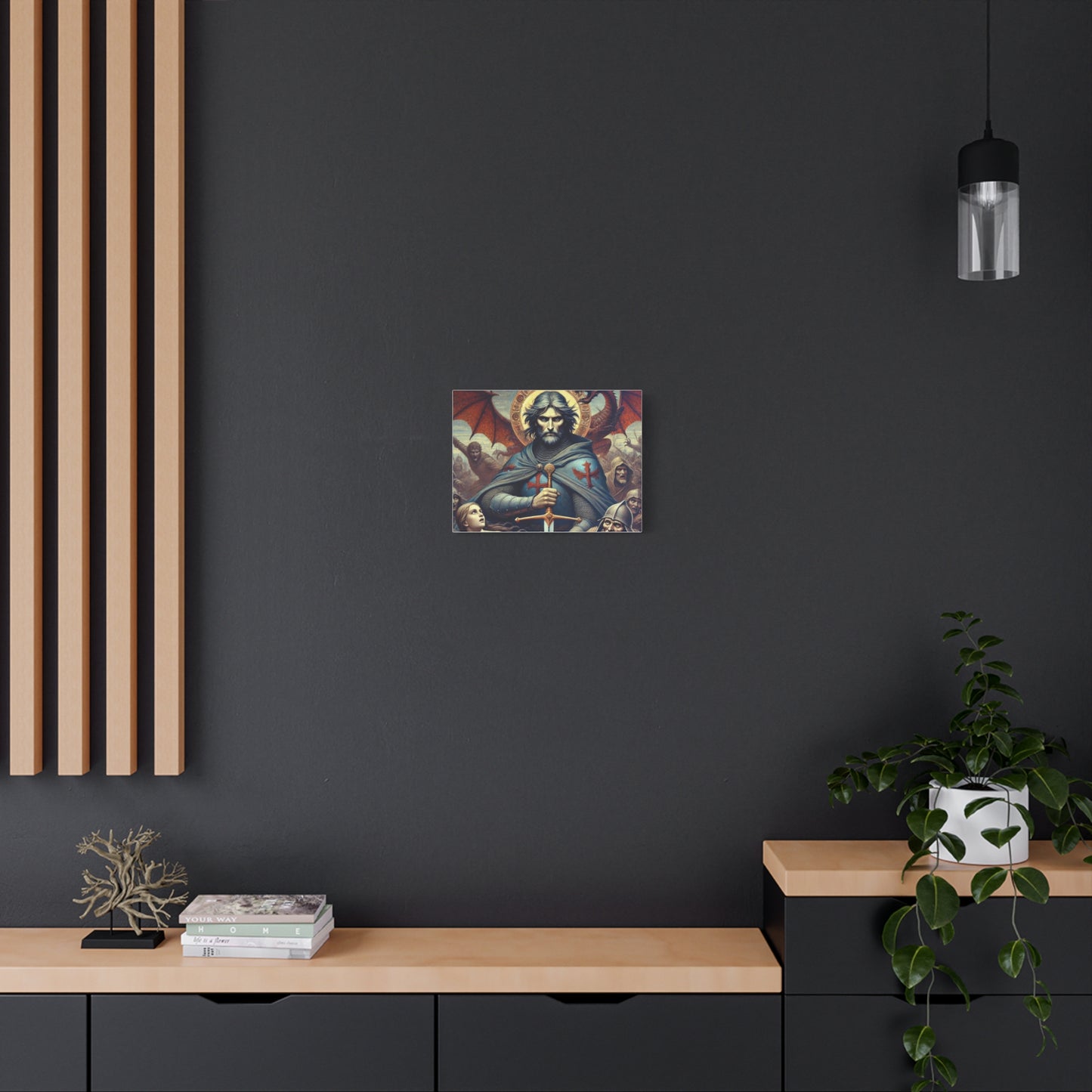 Templar Canvas Print, Dragon Artwork, Medieval Decor, Unique Gift for Fantasy Lovers