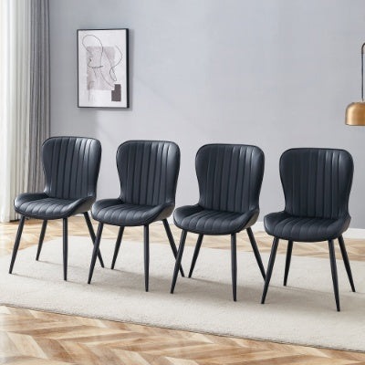 The Black Minimalist Ergonomic Dining Chair Comes In A Pack Of 4