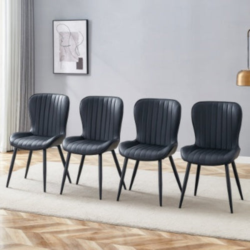 The Black Minimalist Ergonomic Dining Chair Comes In A Pack Of 4