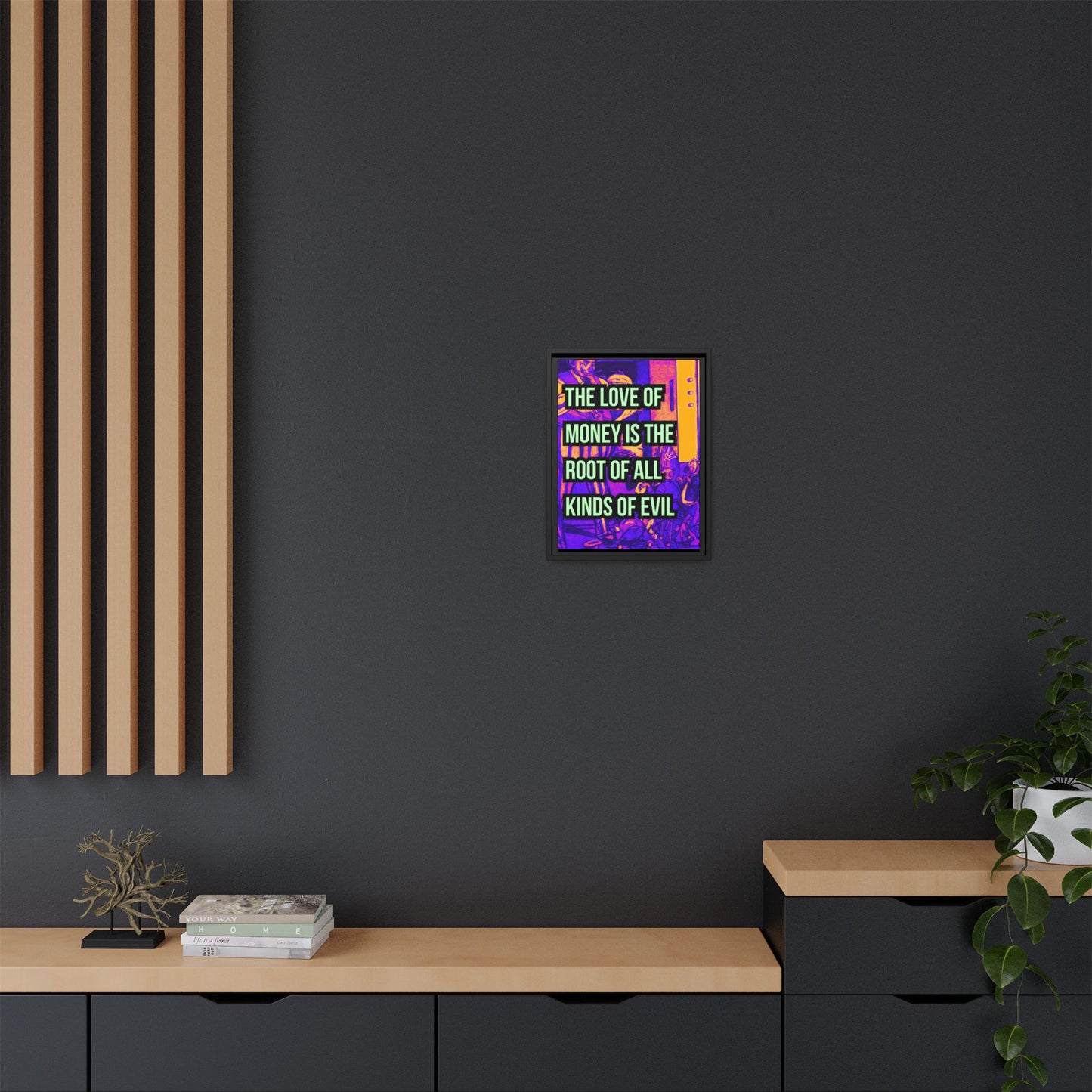 Love of Money Matte Canvas, Framed (Multi-color)
