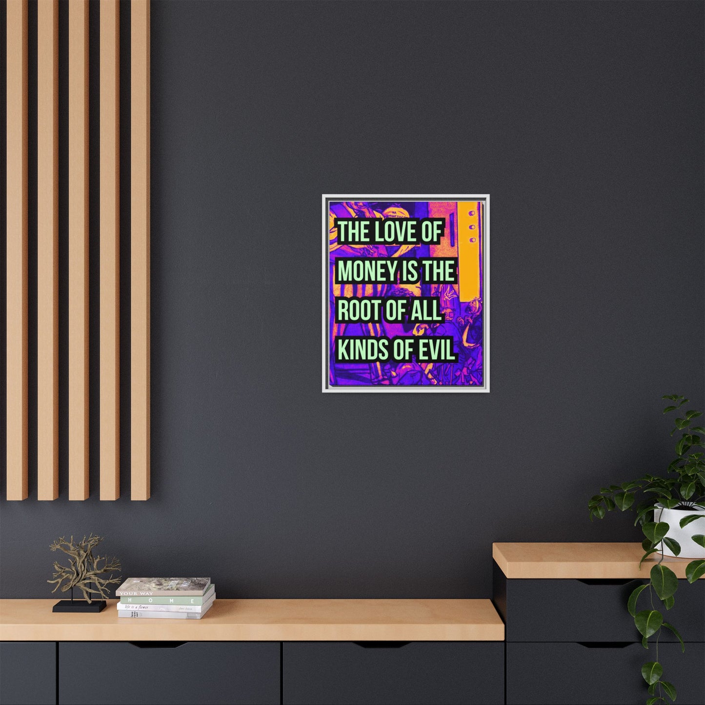 Love of Money Matte Canvas, Framed (Multi-color)
