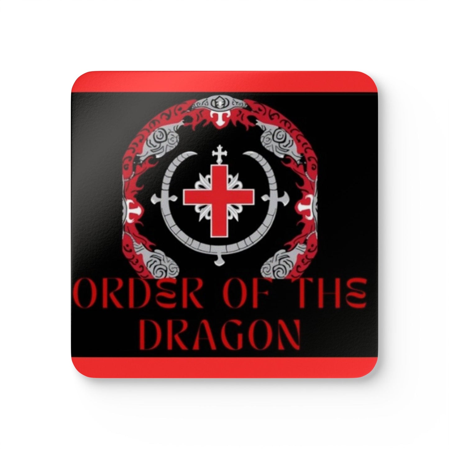 Order of the Dragon Corkwood Coaster Set | Rustic Home Decor, Gift for Gamers, Order of the Dragon, Unique Barware, Fantasy Drinkware