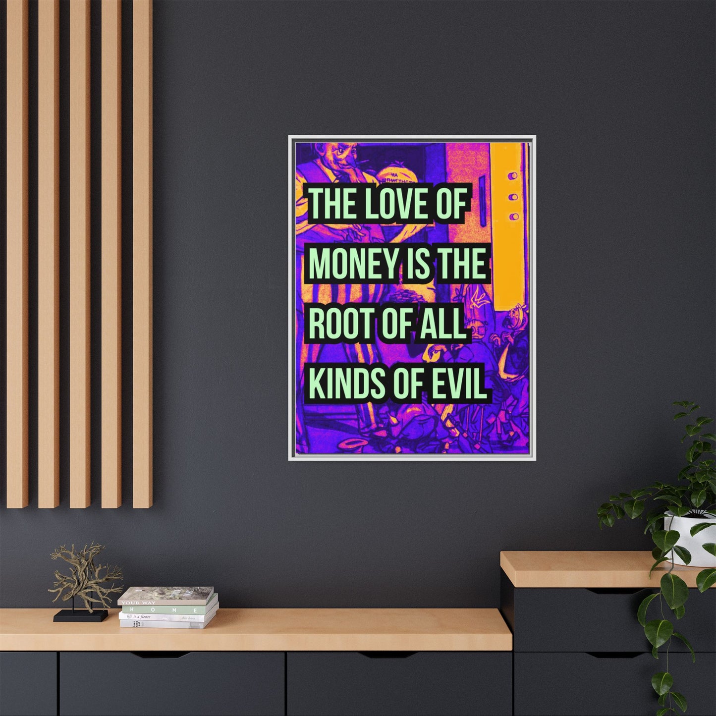 Love of Money Matte Canvas, Framed (Multi-color)
