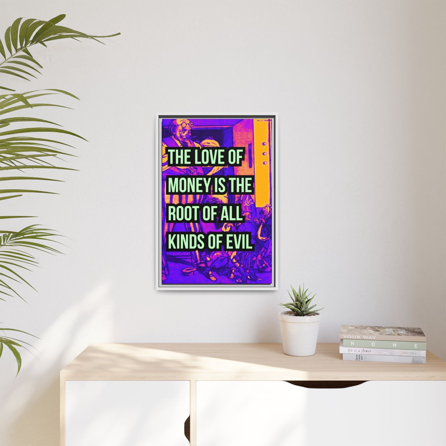 Love of Money Matte Canvas, Framed (Multi-color)