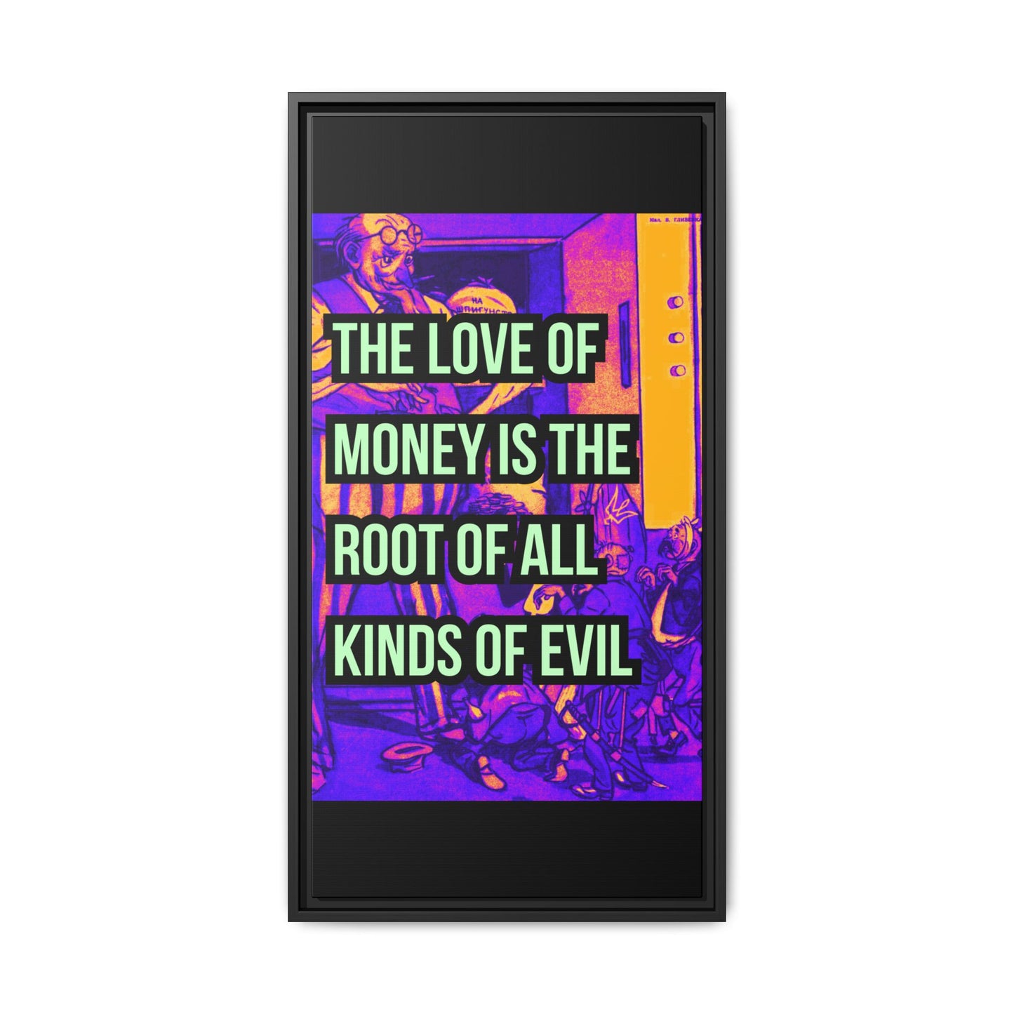 Love of Money Matte Canvas, Framed (Multi-color)