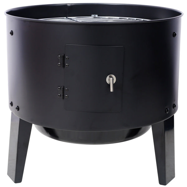 Charcoal Smoked Grill, Outdoor Cooking, 16 Inch Vertical Smoker Portable Grill Suitable For Camping, Black