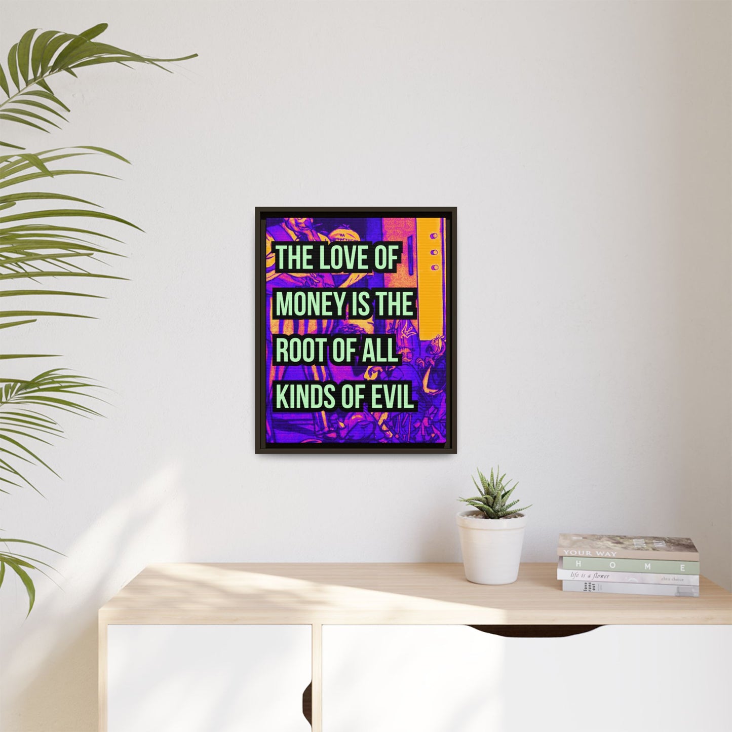 Love of Money Matte Canvas, Framed (Multi-color)