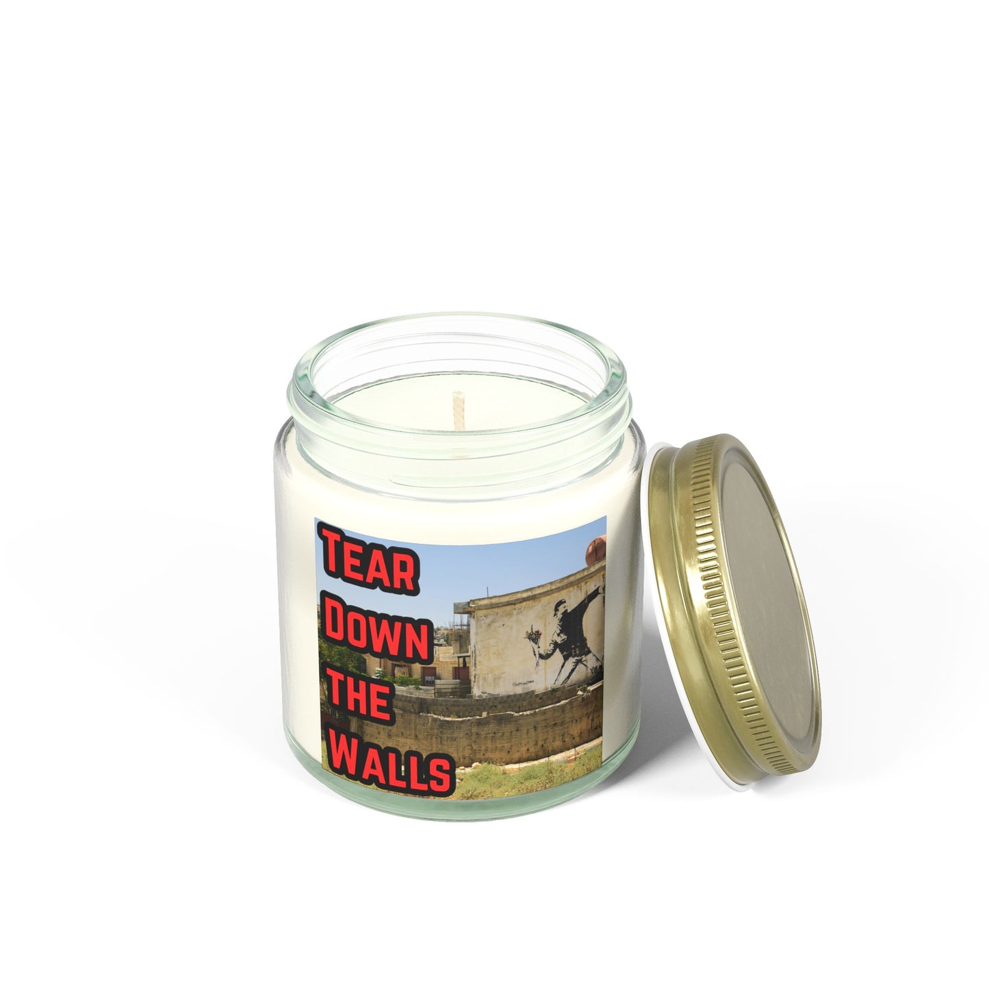 Tear Down the Walls Scented Candles, Coconut Apricot Wax (4oz, 9oz)