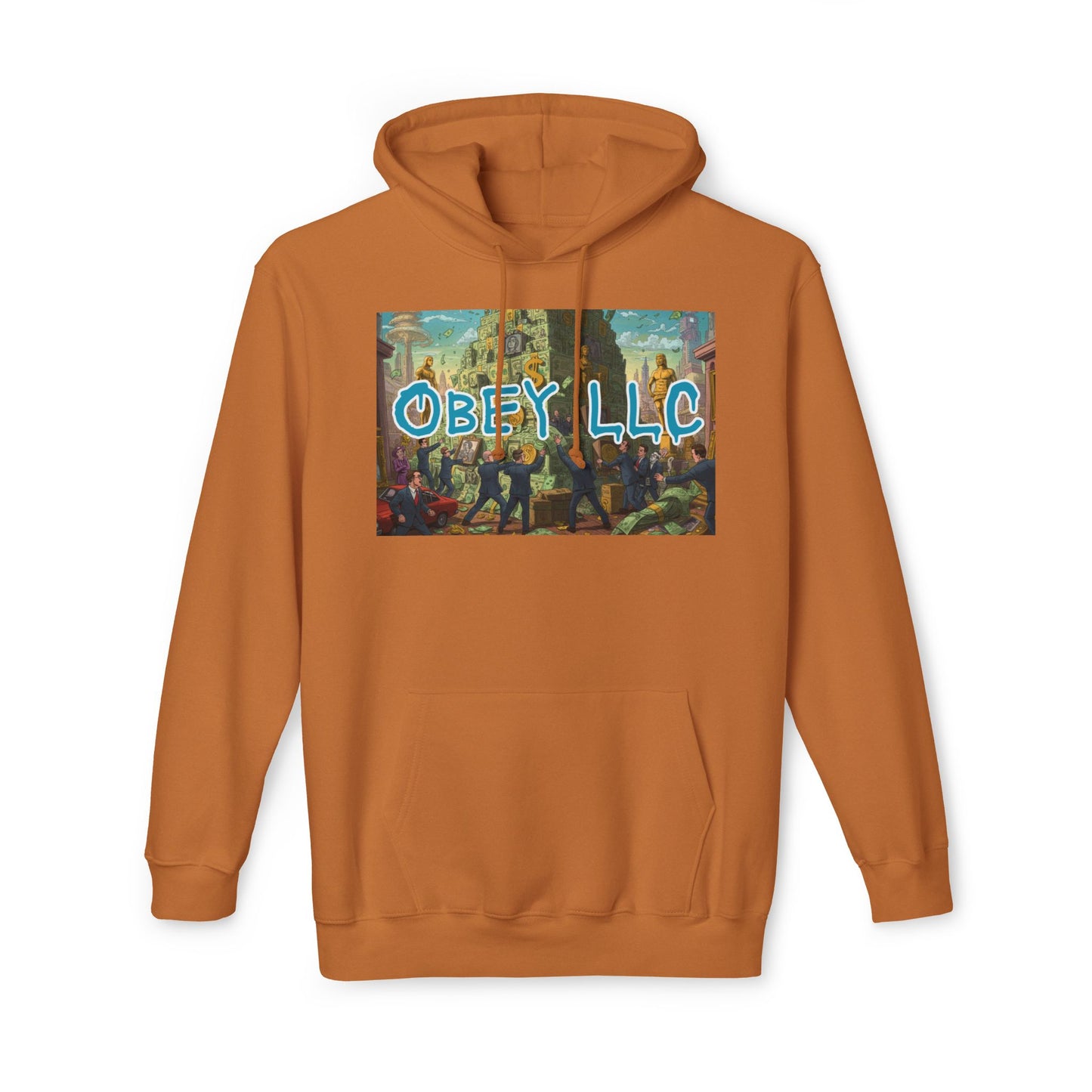 Obey LLC Money Tower Unisex Hooded Sweatshirt, Made in US