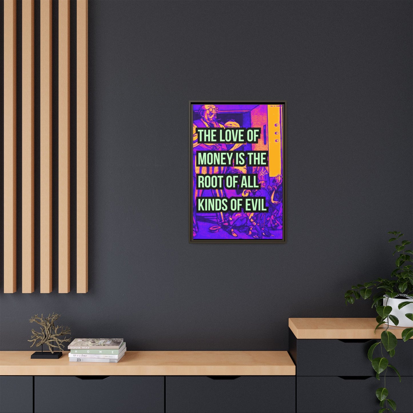 Love of Money Matte Canvas, Framed (Multi-color)