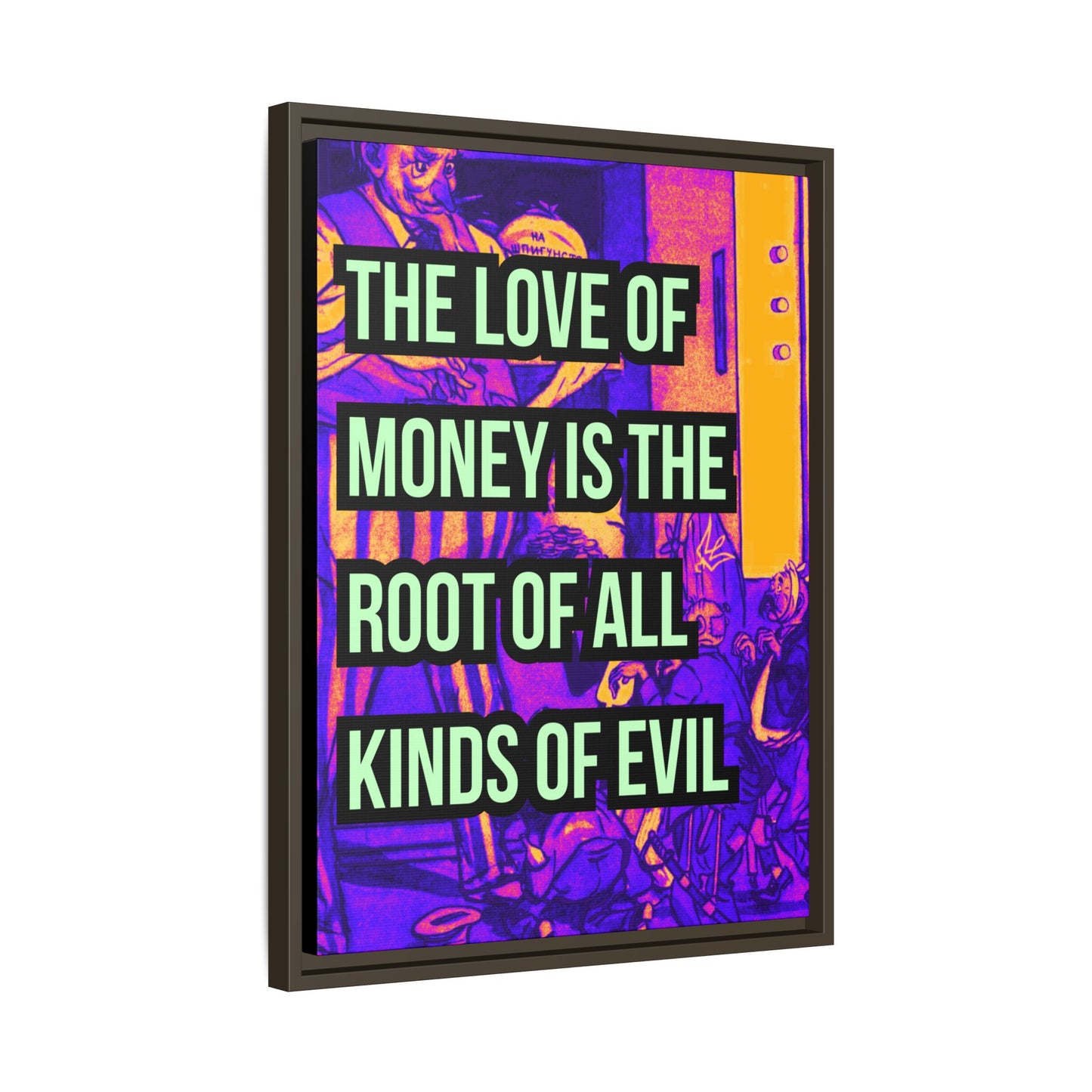 Love of Money Matte Canvas, Framed (Multi-color)