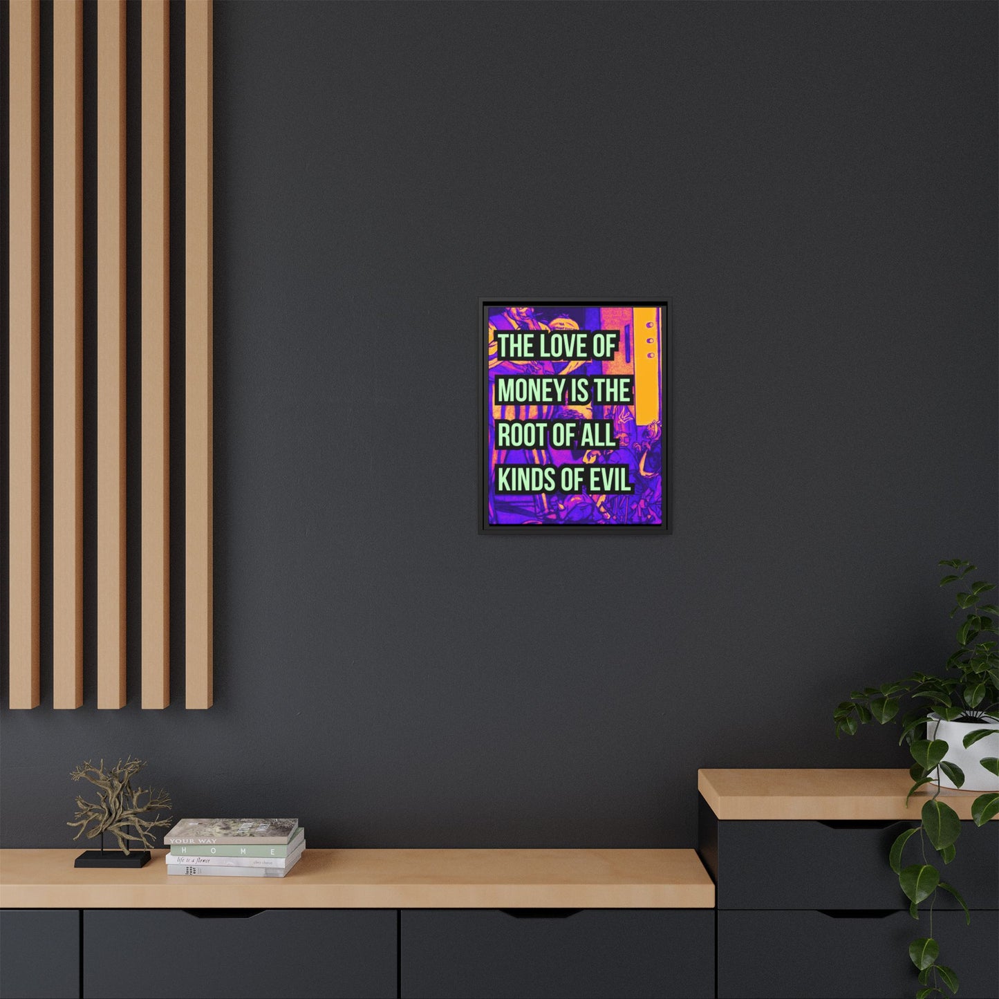 Love of Money Matte Canvas, Framed (Multi-color)