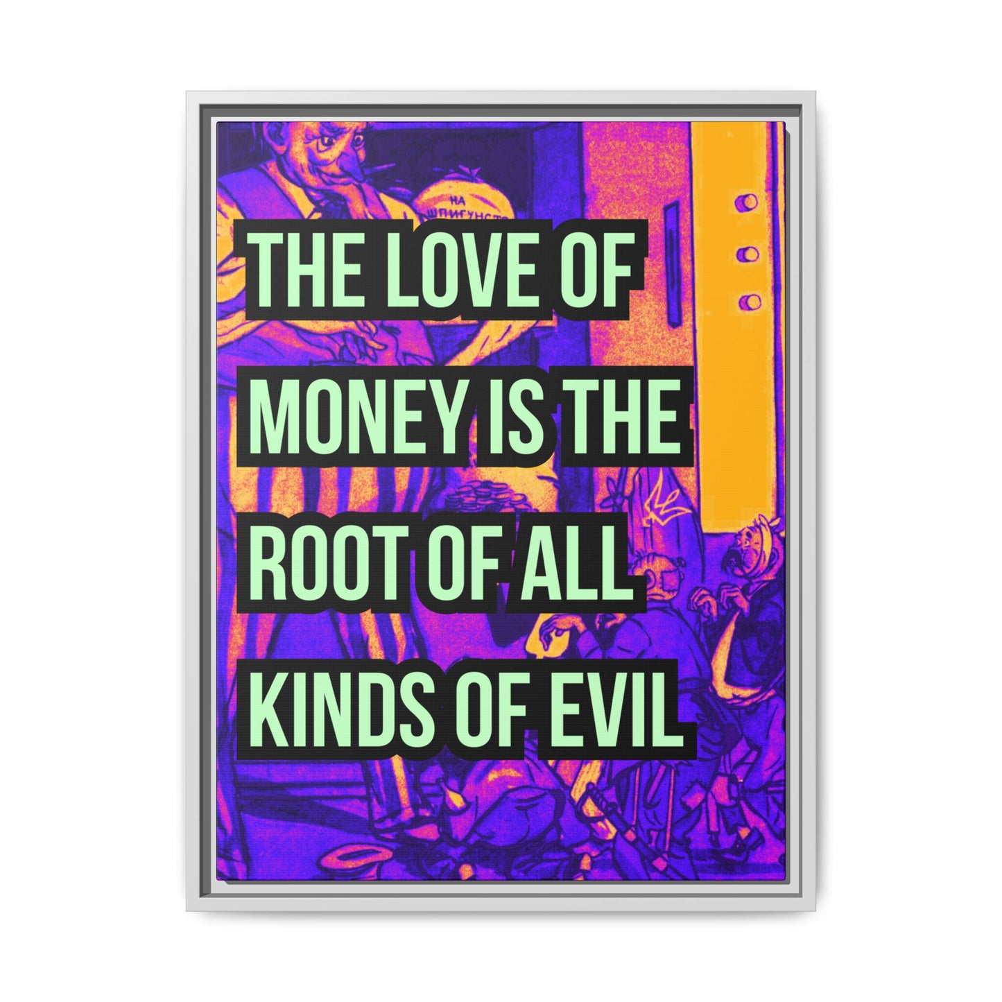 Love of Money Matte Canvas, Framed (Multi-color)