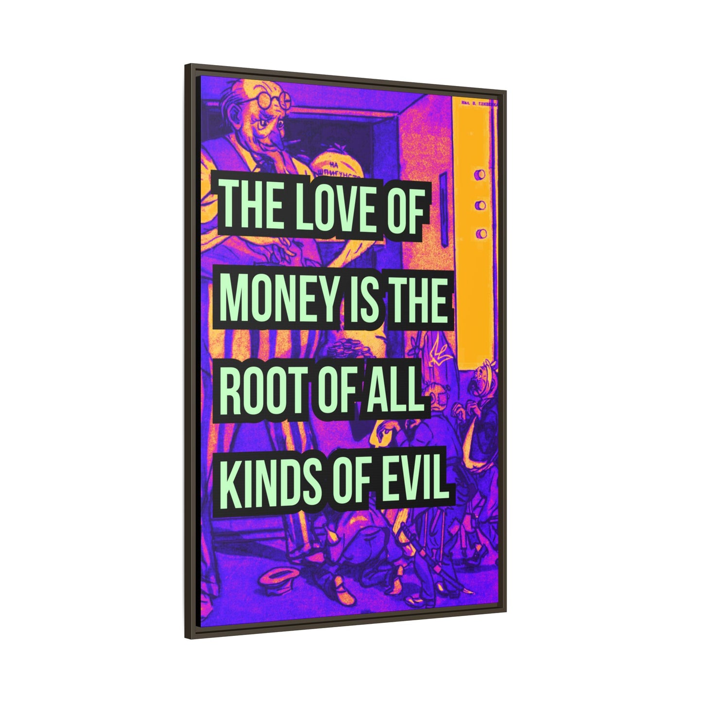Love of Money Matte Canvas, Framed (Multi-color)