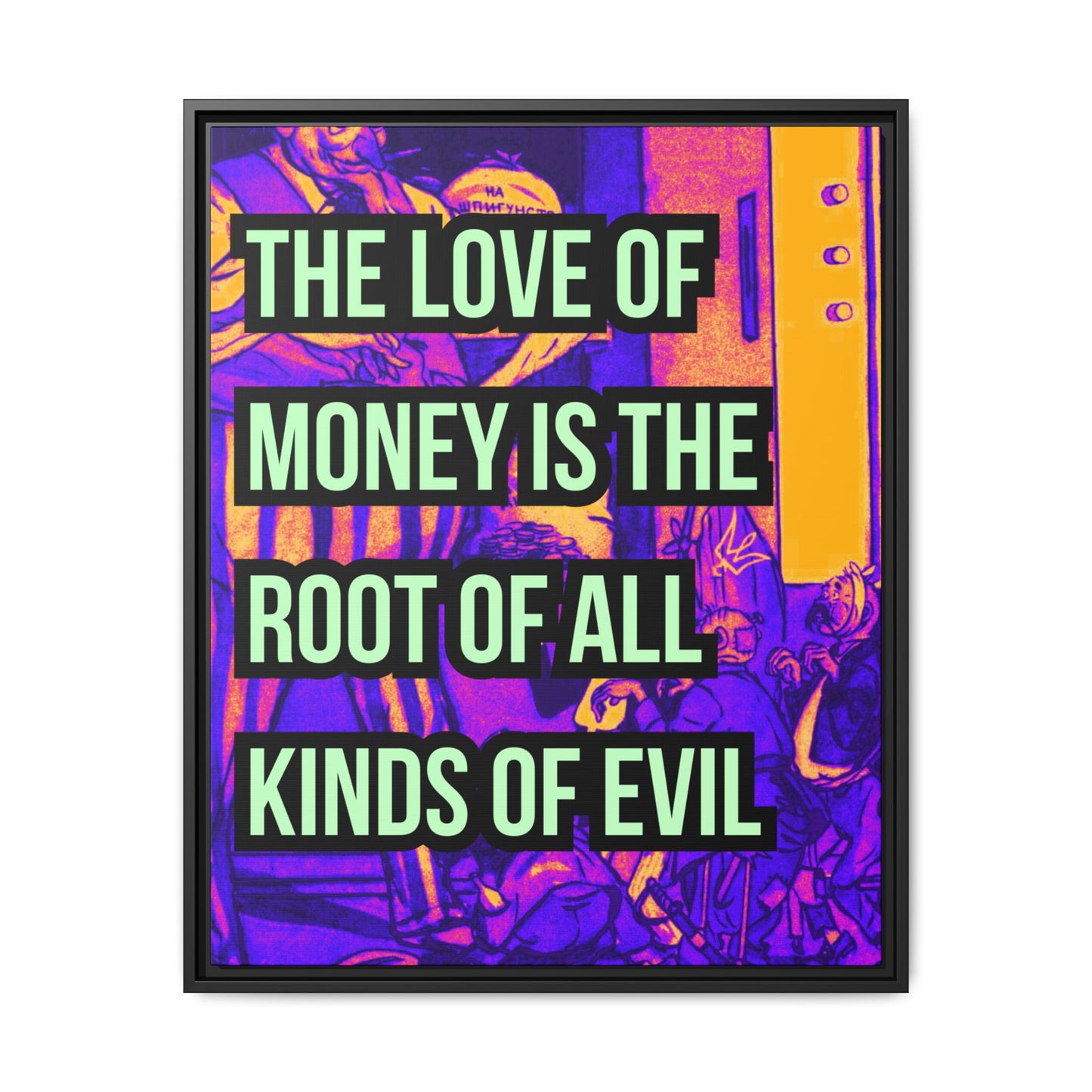 Love of Money Matte Canvas, Framed (Multi-color)