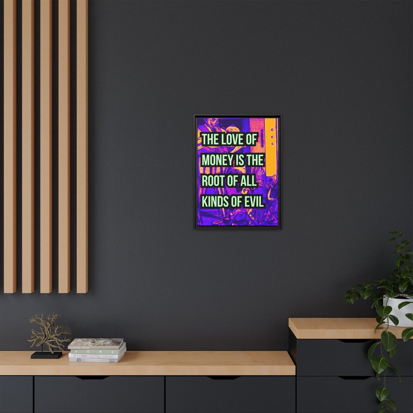 Love of Money Matte Canvas, Framed (Multi-color)
