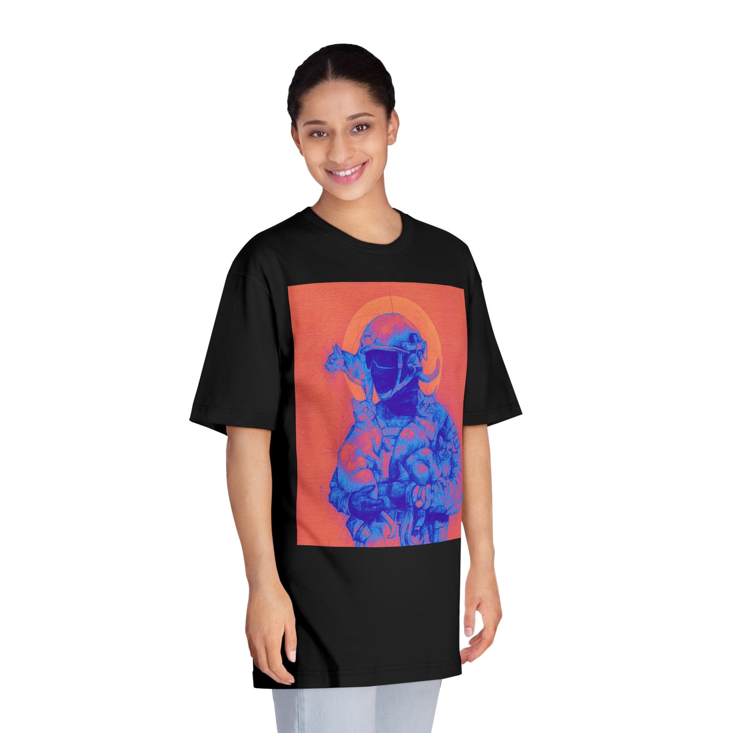 Neon Cat Unisex Classic Crewneck T-Shirt