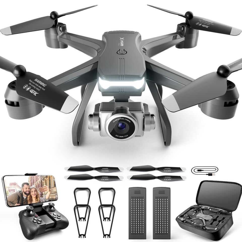 Professional Drone 6K HD Dual Camera Wifi FPV Portable RC Quadcopter 2 BATTERY, Drones Suitable For Adults & Beginners.Logistics