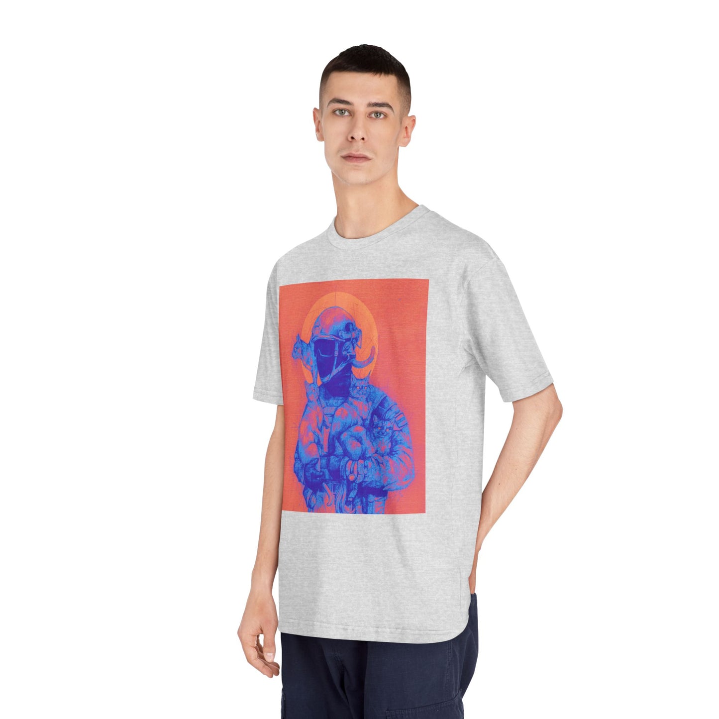 Neon Cat Unisex Classic Crewneck T-Shirt