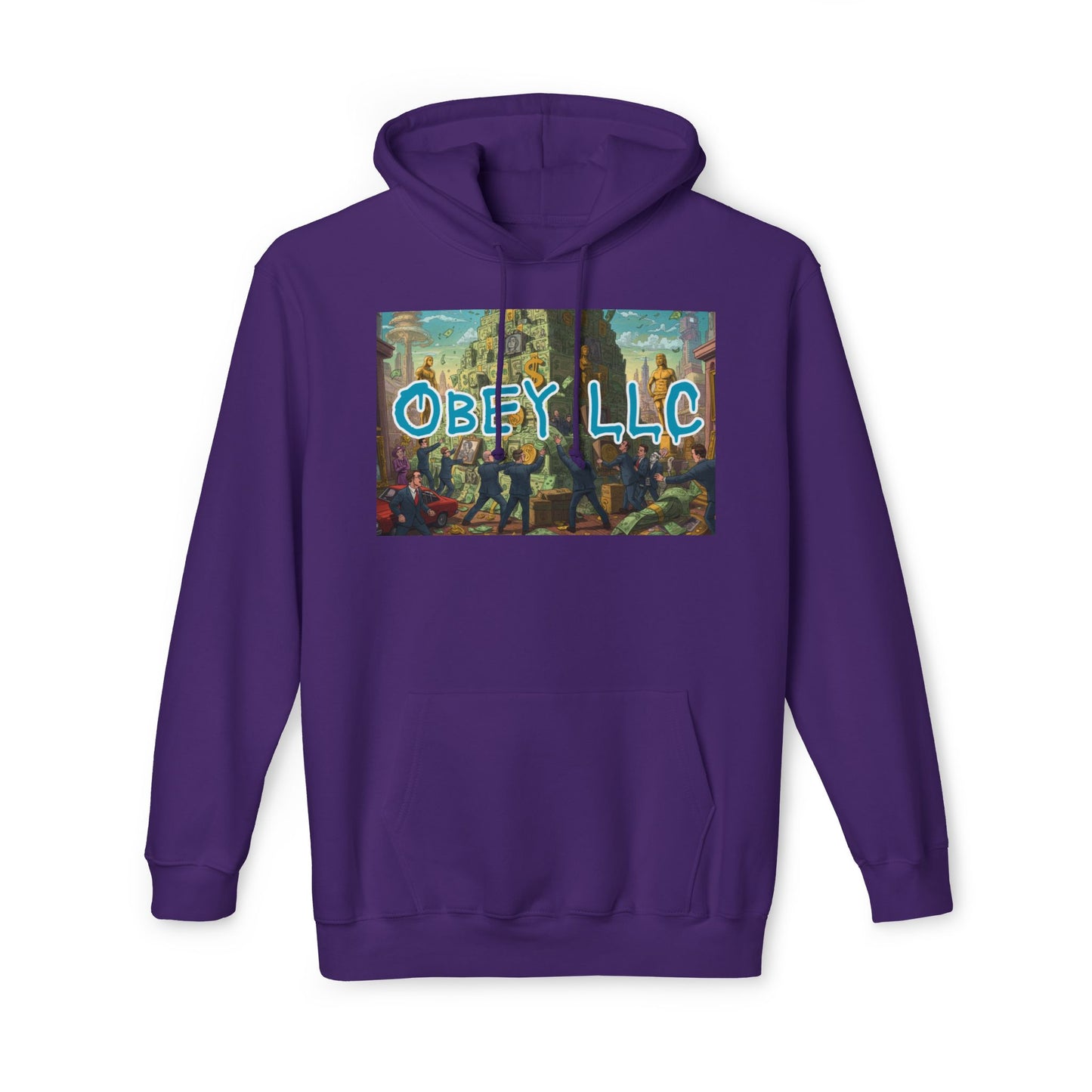 Obey LLC Money Tower Unisex Hooded Sweatshirt, Made in US
