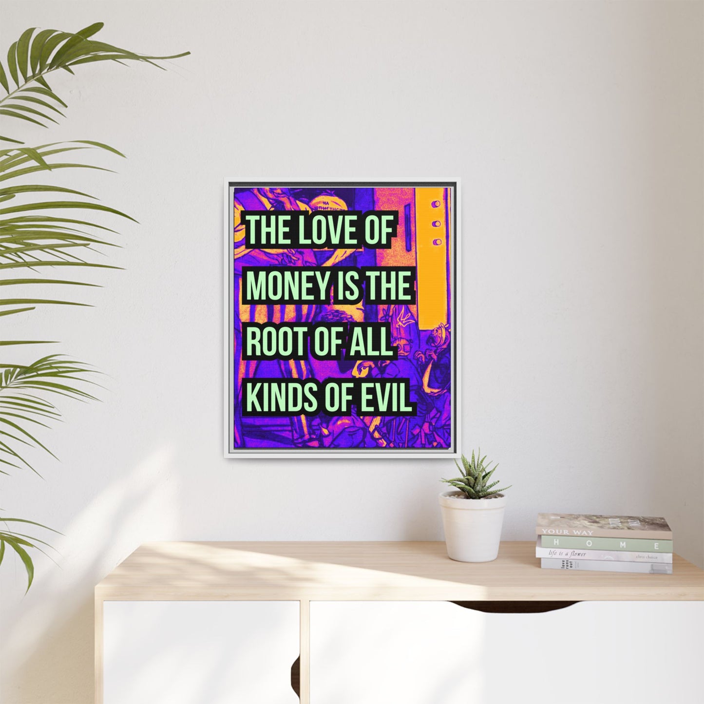 Love of Money Matte Canvas, Framed (Multi-color)