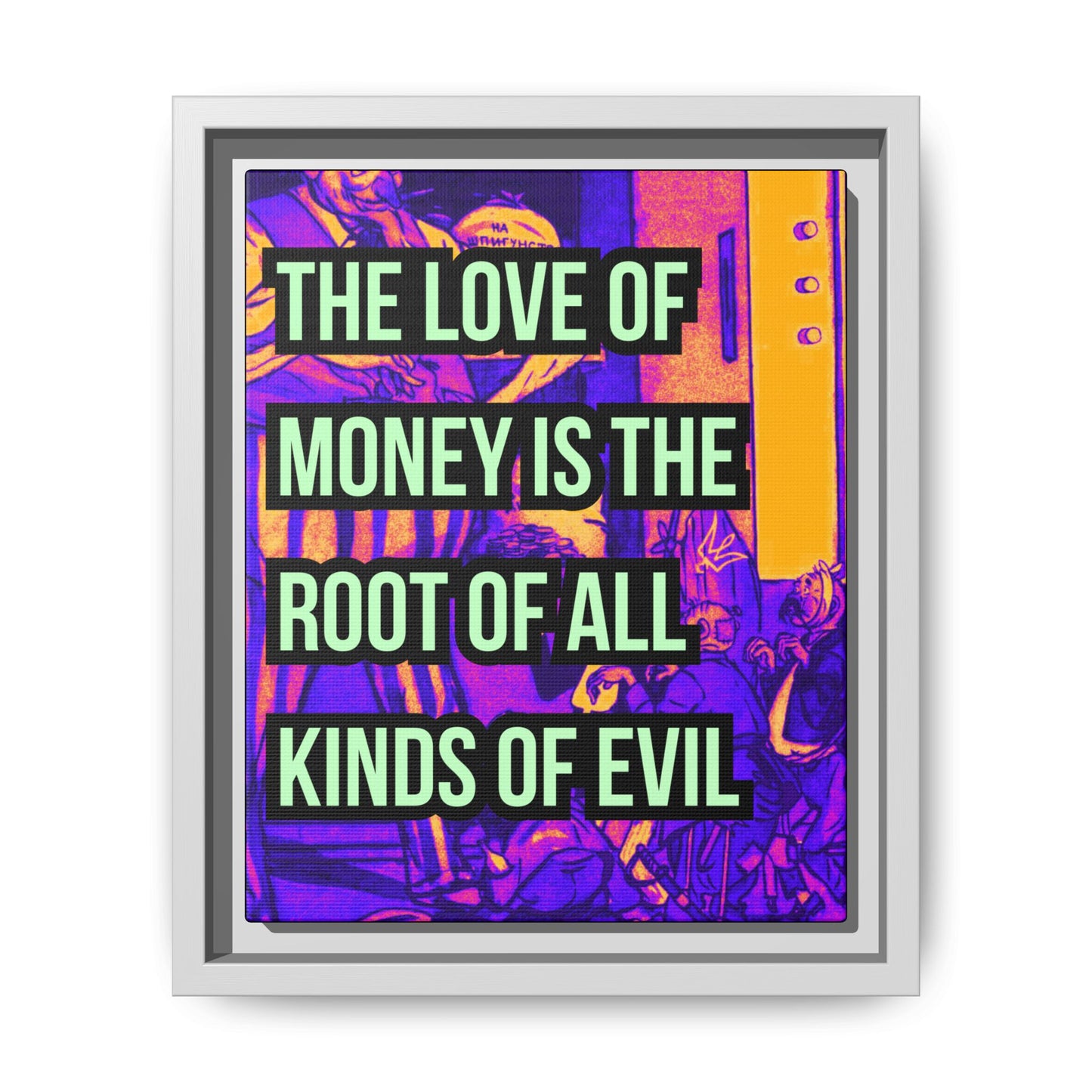 Love of Money Matte Canvas, Framed (Multi-color)