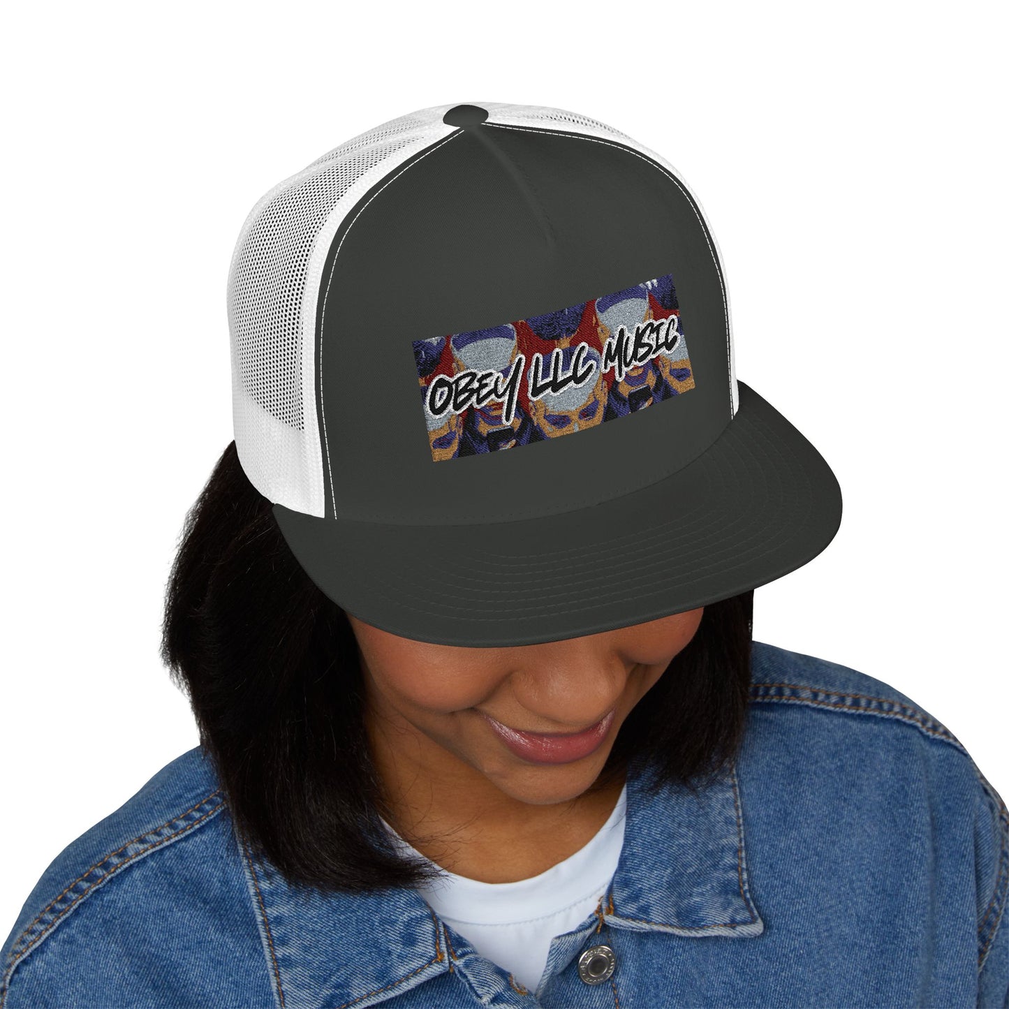 Obey LLC Music 5 Panel Trucker Cap (Embroidery)