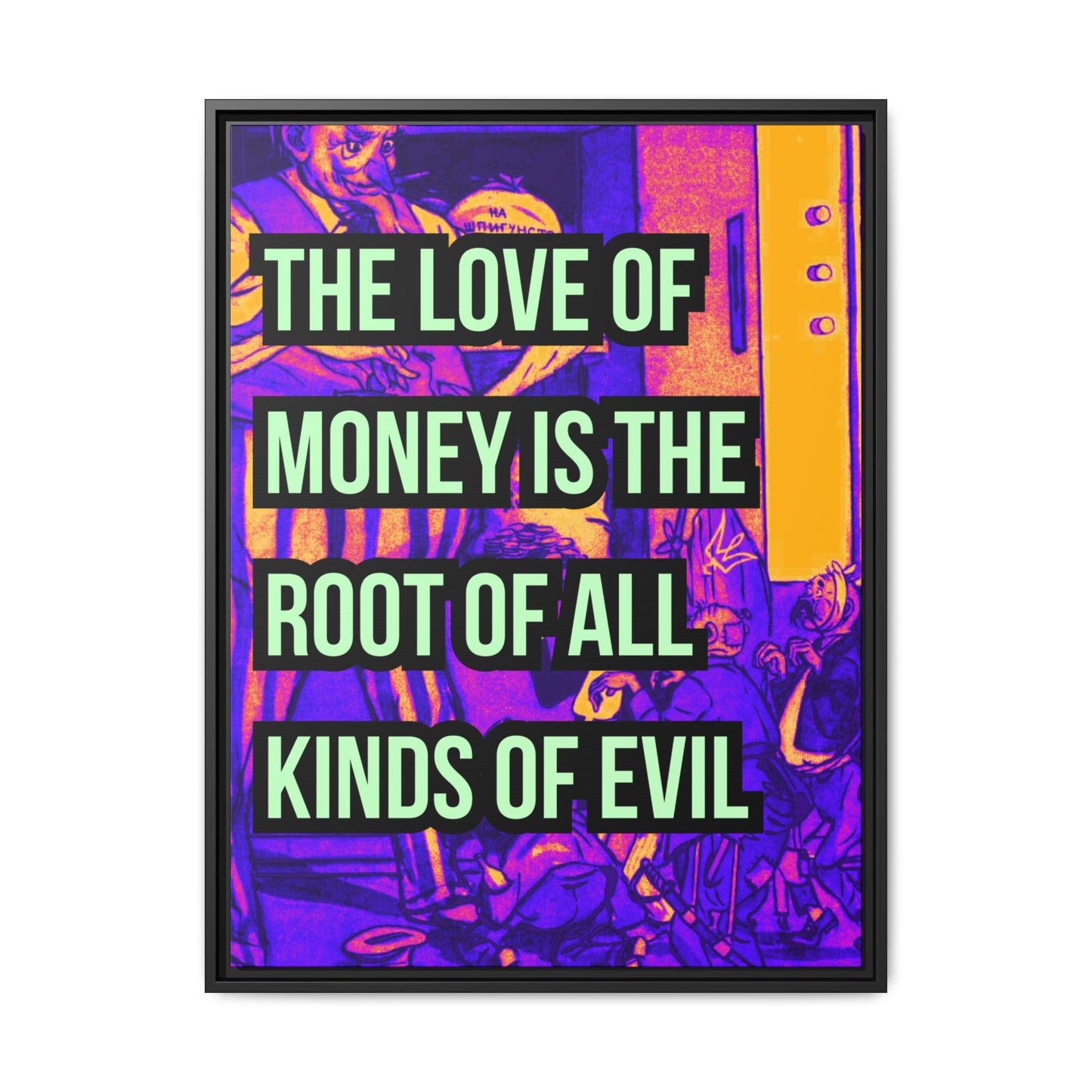 Love of Money Matte Canvas, Framed (Multi-color)