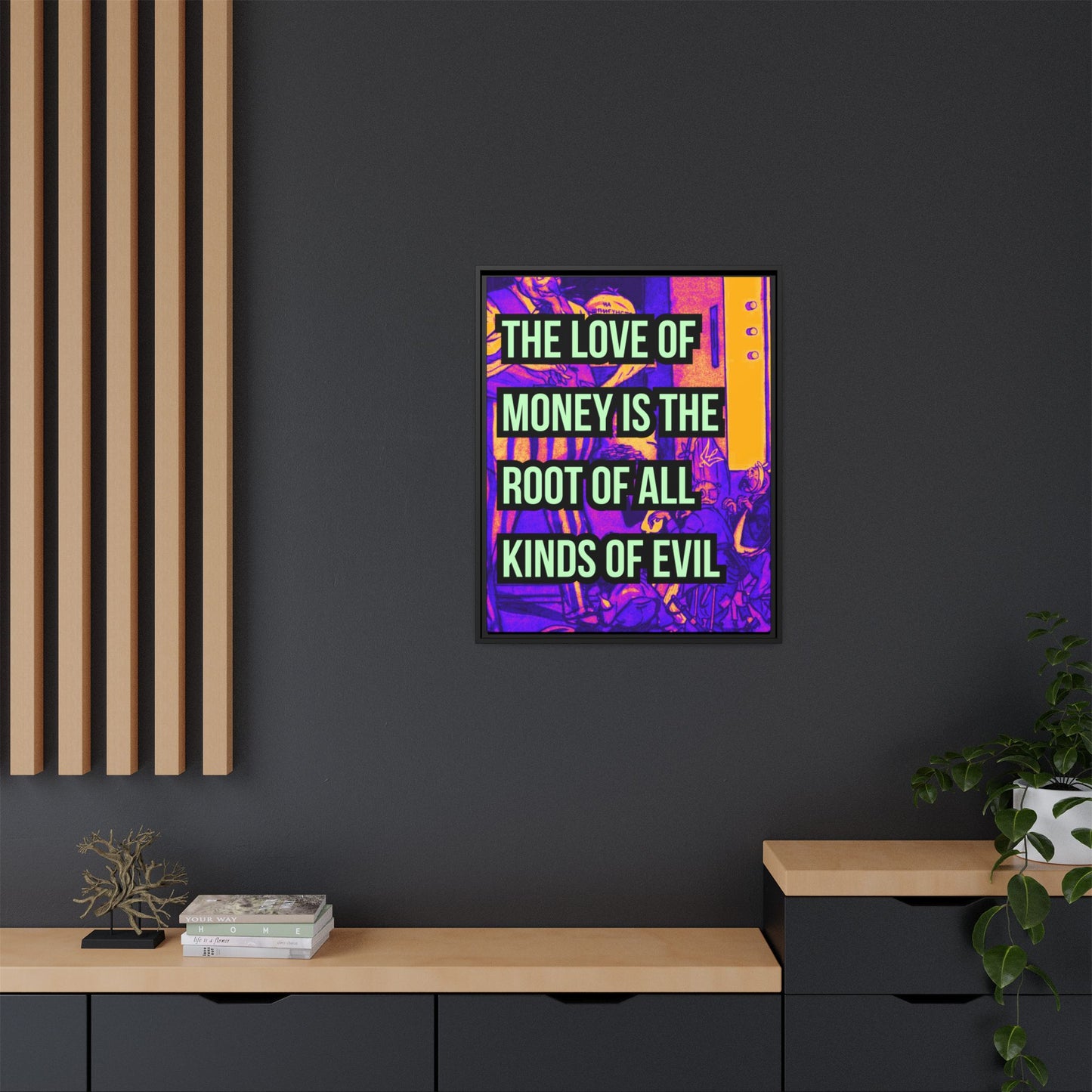Love of Money Matte Canvas, Framed (Multi-color)