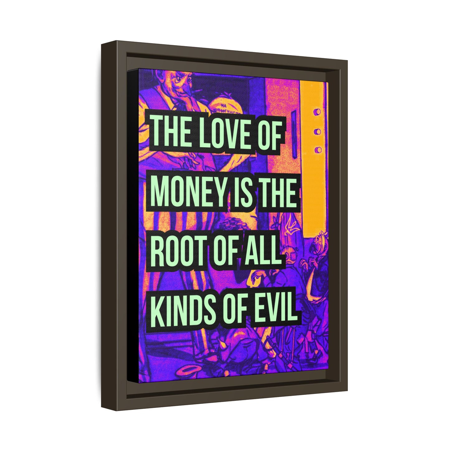 Love of Money Matte Canvas, Framed (Multi-color)