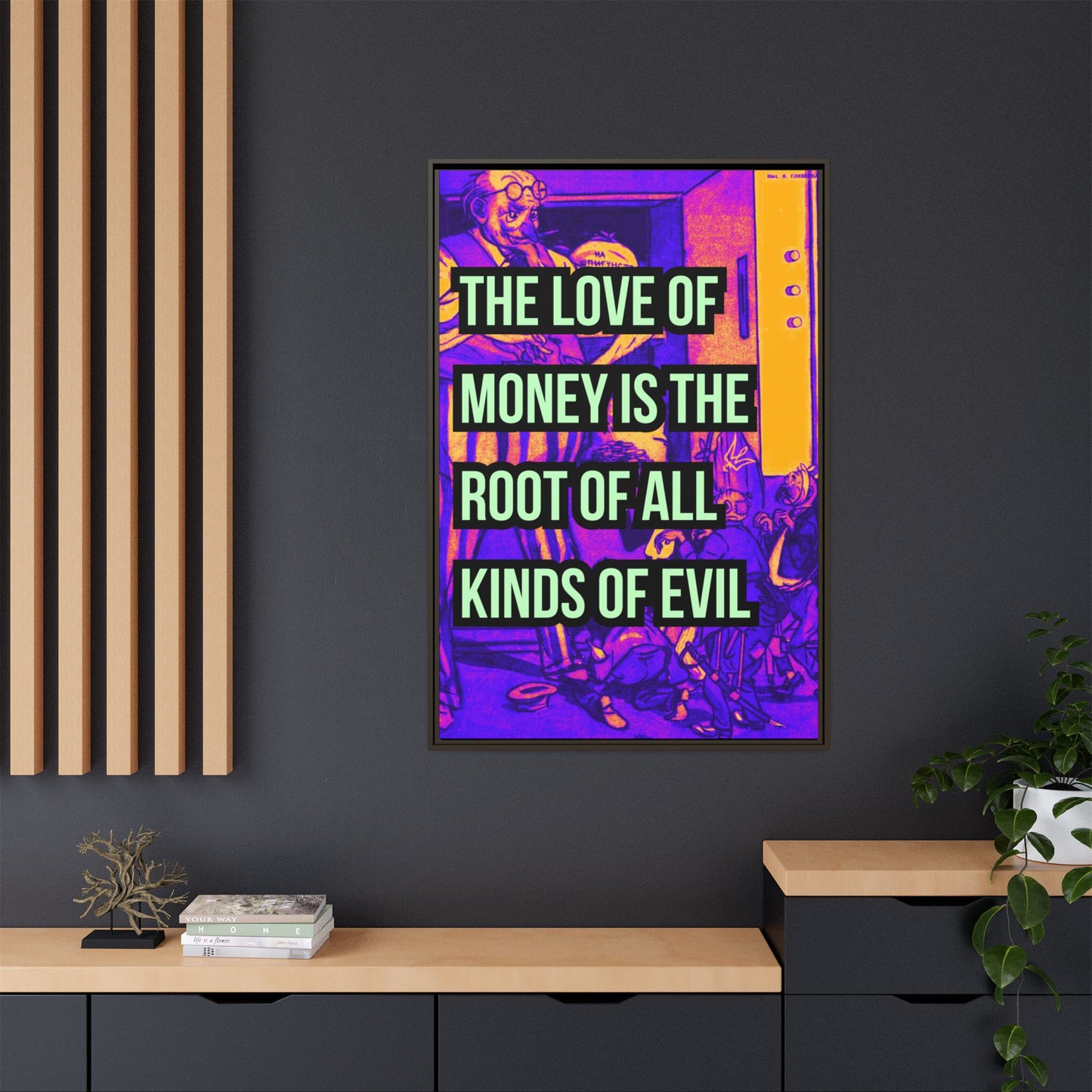 Love of Money Matte Canvas, Framed (Multi-color)