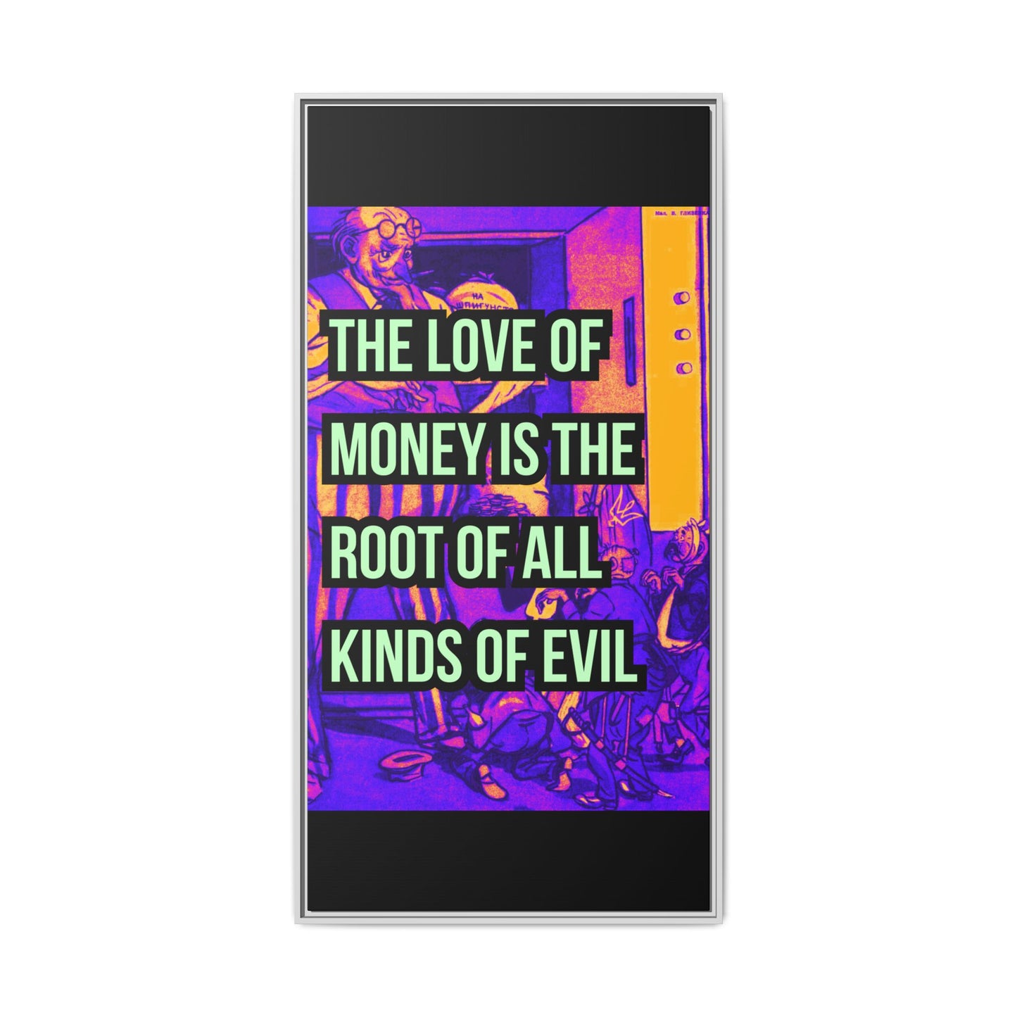 Love of Money Matte Canvas, Framed (Multi-color)