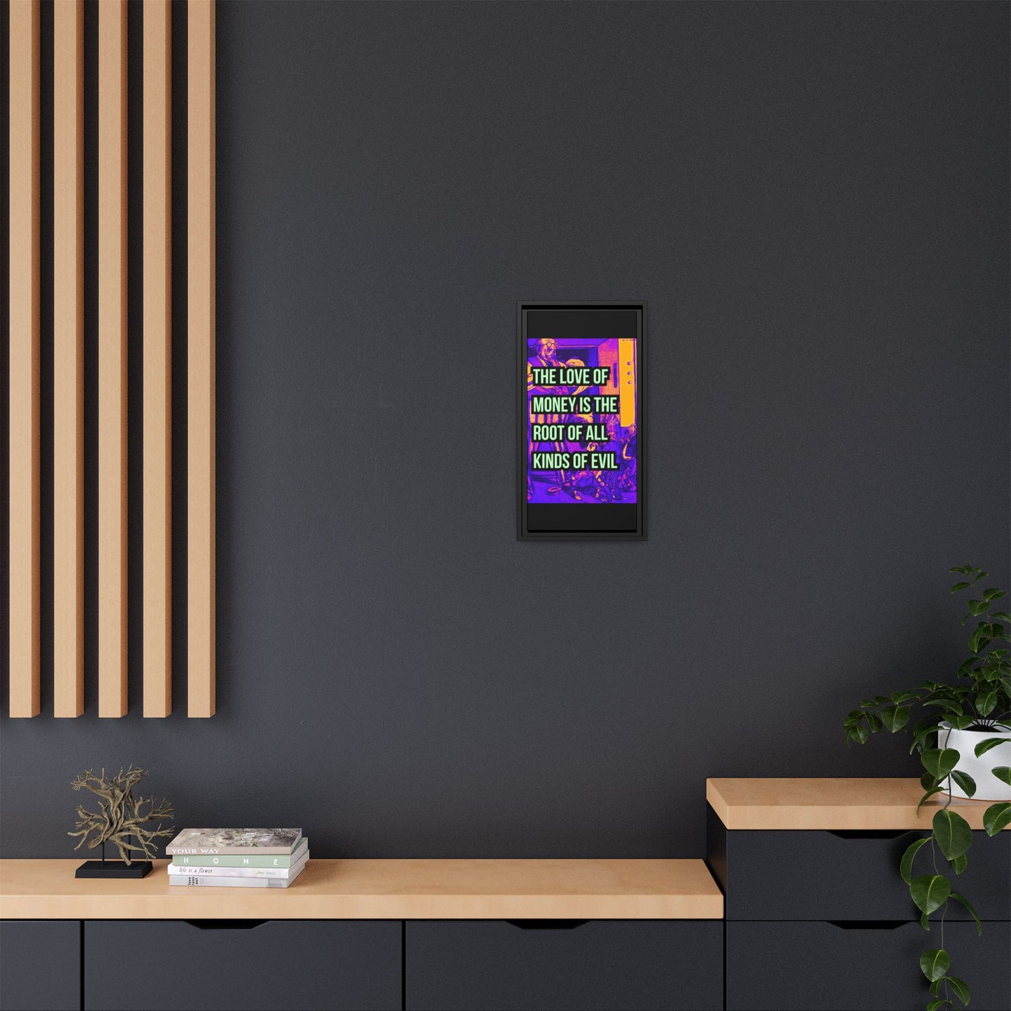 Love of Money Matte Canvas, Framed (Multi-color)