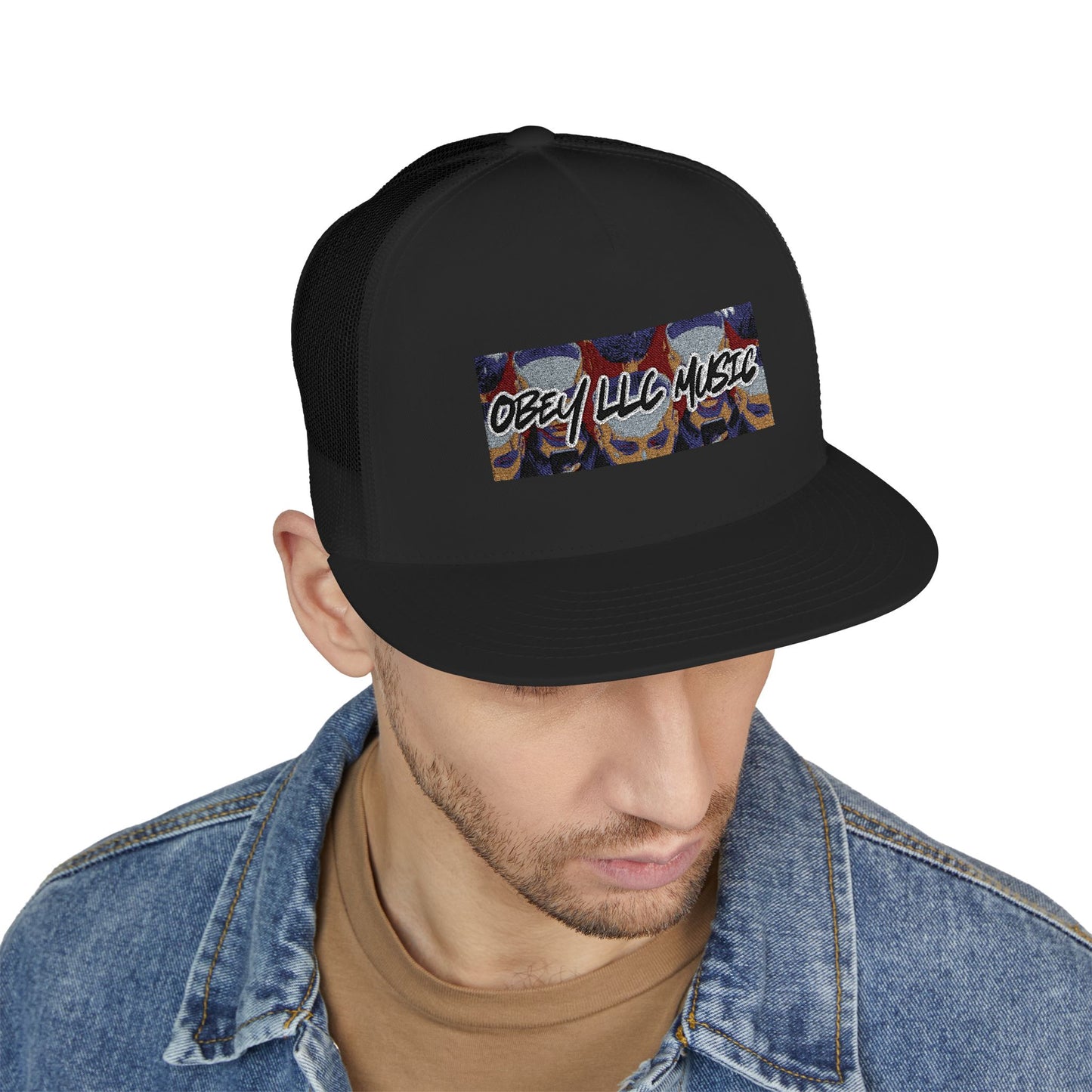 Obey LLC Music 5 Panel Trucker Cap (Embroidery)