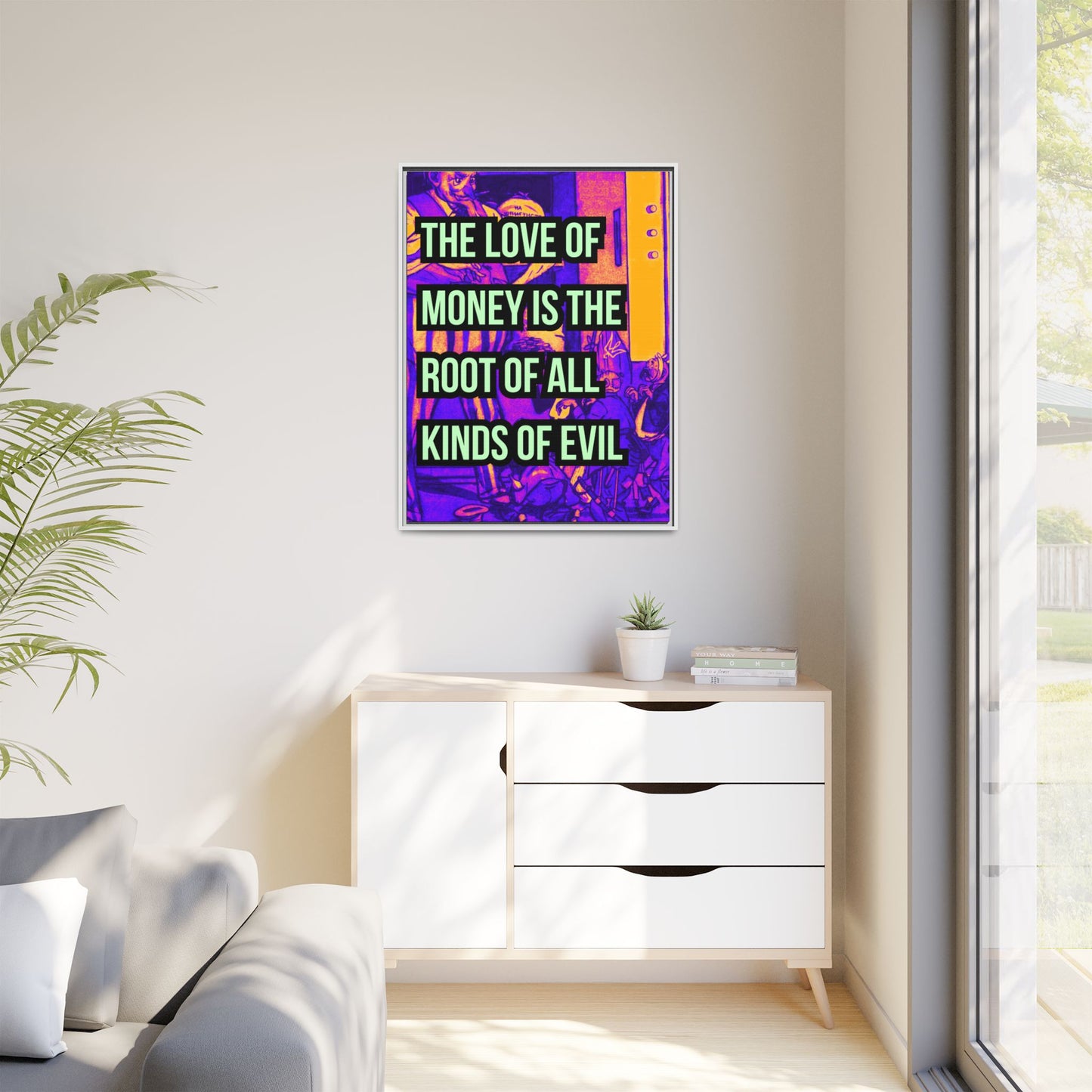 Love of Money Matte Canvas, Framed (Multi-color)