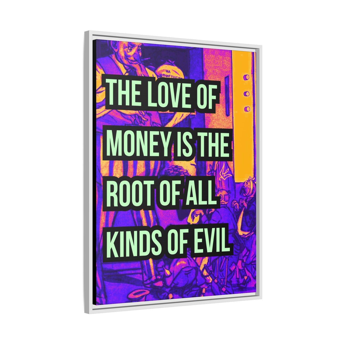 Love of Money Matte Canvas, Framed (Multi-color)