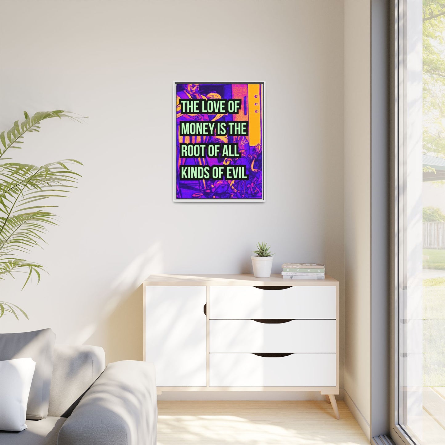 Love of Money Matte Canvas, Framed (Multi-color)
