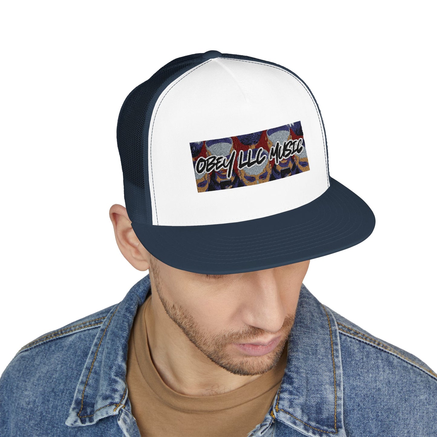 Obey LLC Music 5 Panel Trucker Cap (Embroidery)