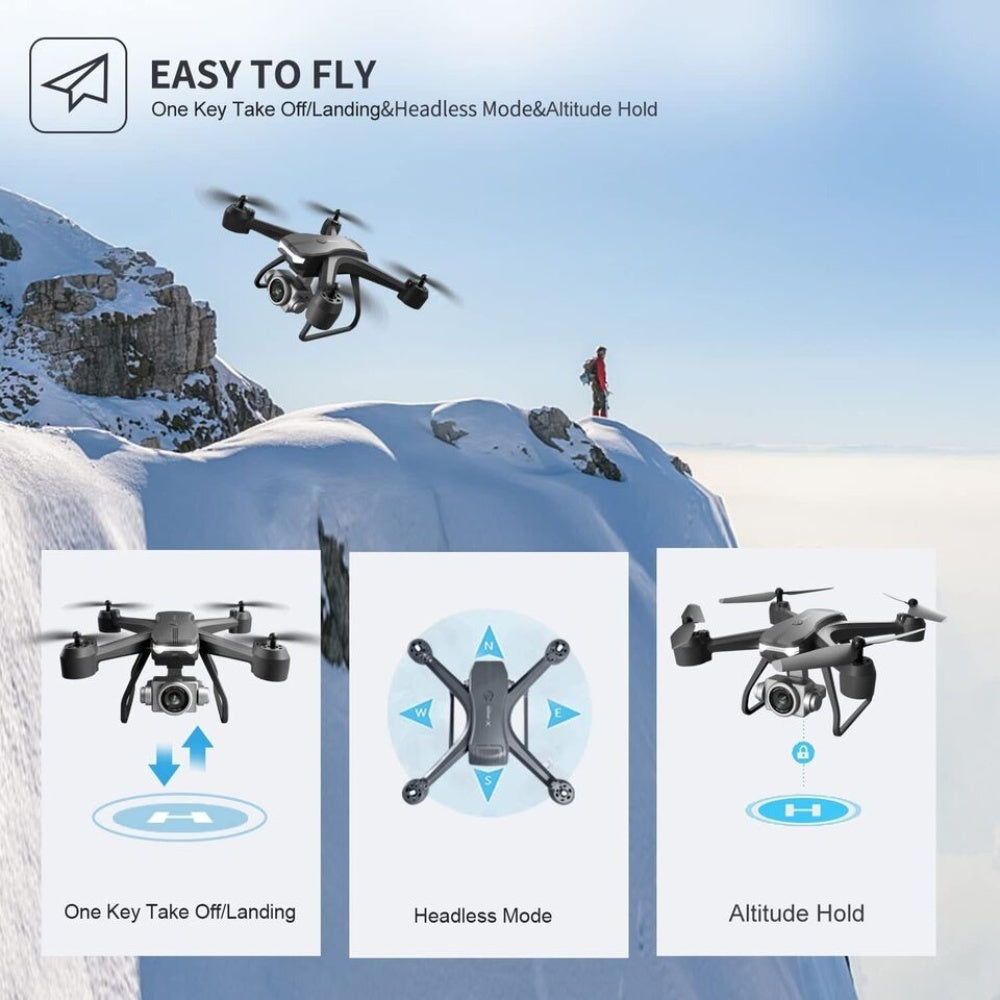 Professional Drone 6K HD Dual Camera Wifi FPV Portable RC Quadcopter 2 BATTERY, Drones Suitable For Adults & Beginners.Logistics